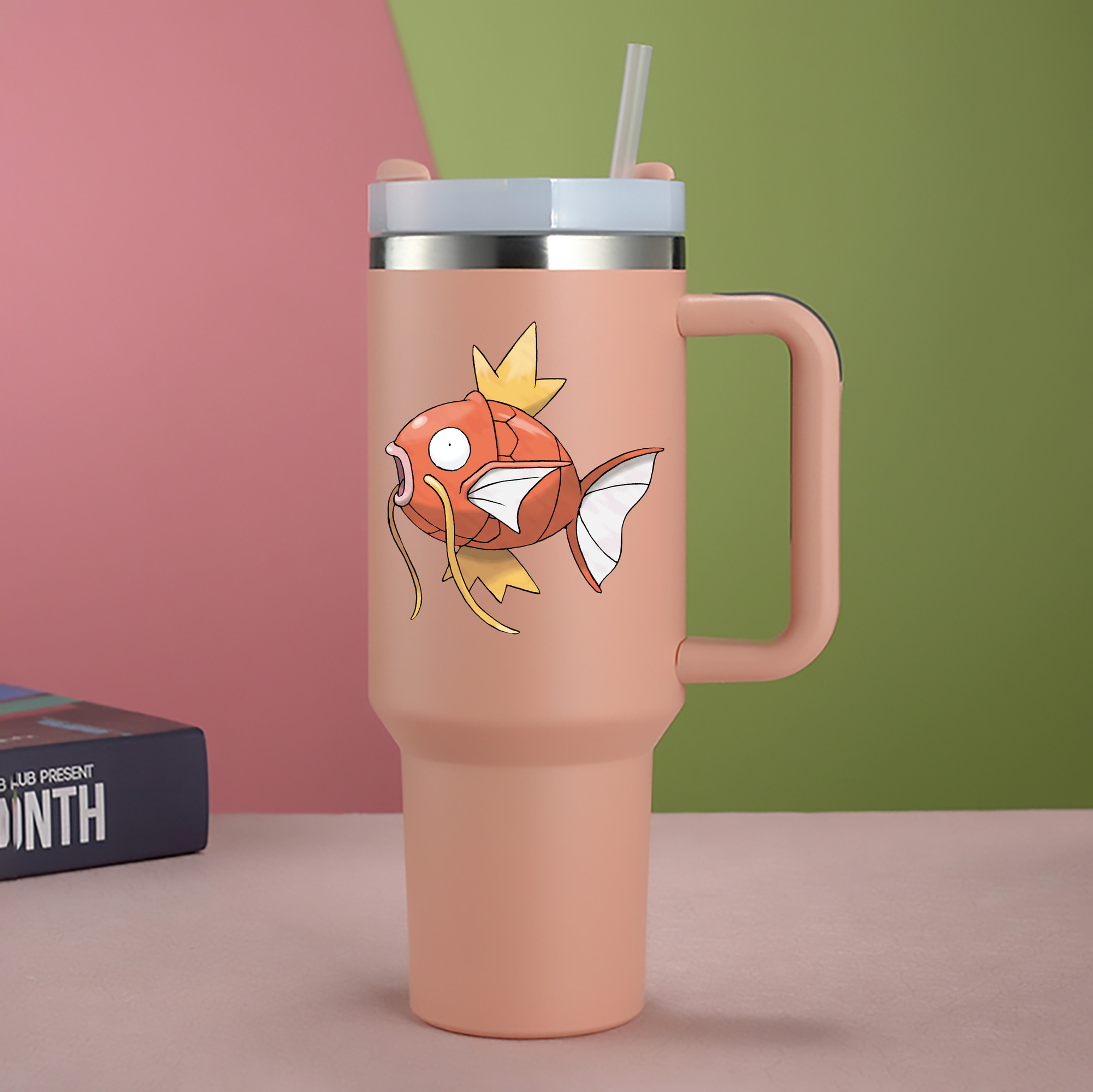 （画像用） ポケットモンスター Pokémon 1200mL車用タンブラー - クリスタルステッカー（プラスチックストロー付き）
