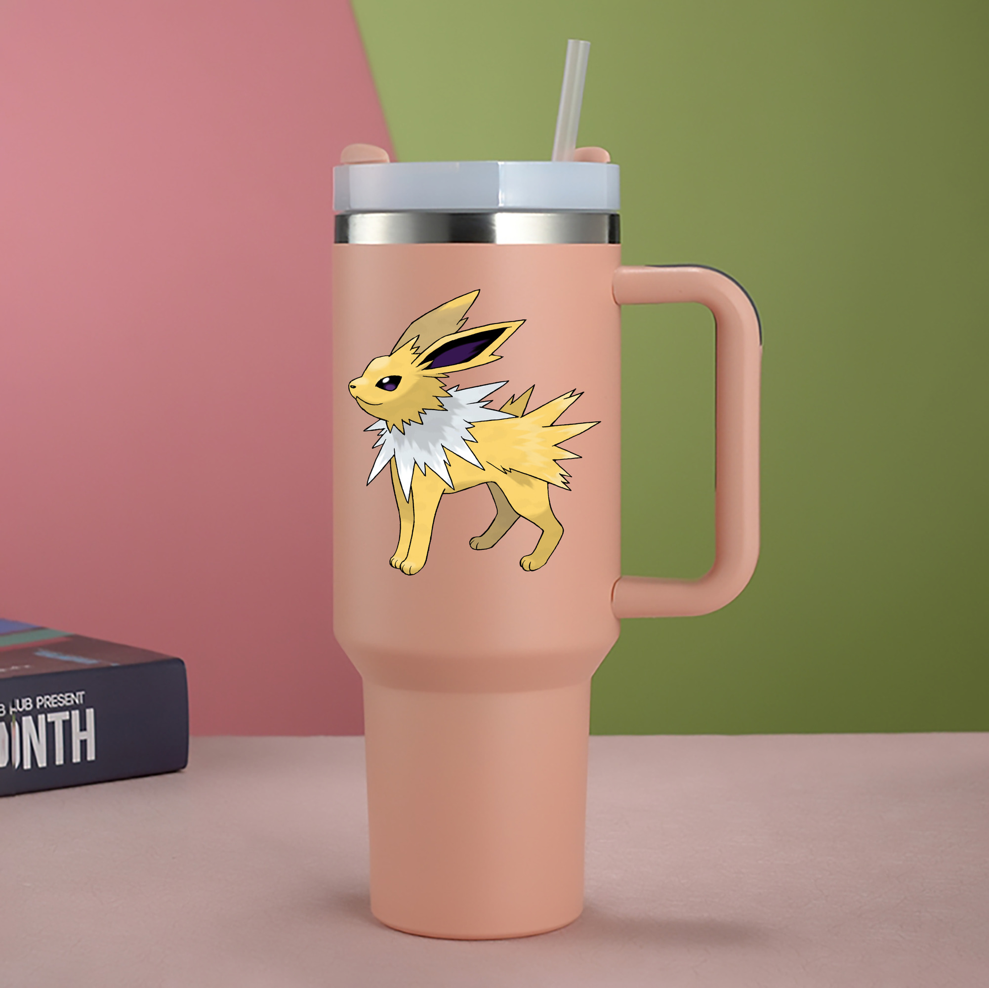 （画像用） ポケットモンスター Pokémon 1200mL車用タンブラー - クリスタルステッカー（プラスチックストロー付き）