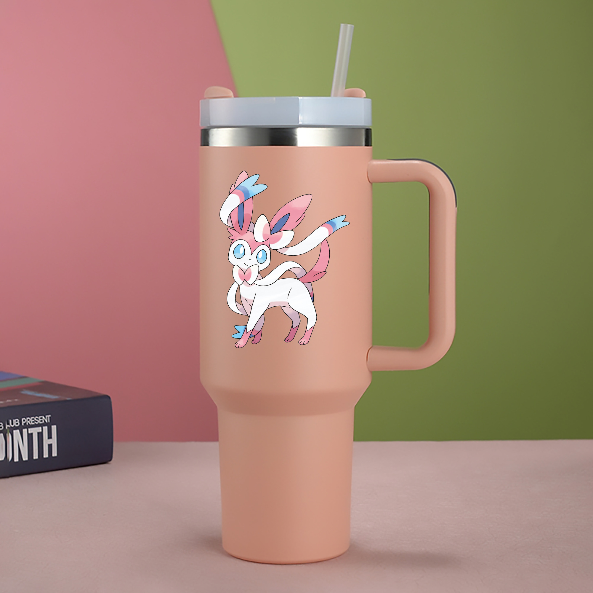 （画像用） ポケットモンスター Pokémon 1200mL車用タンブラー - クリスタルステッカー（プラスチックストロー付き）