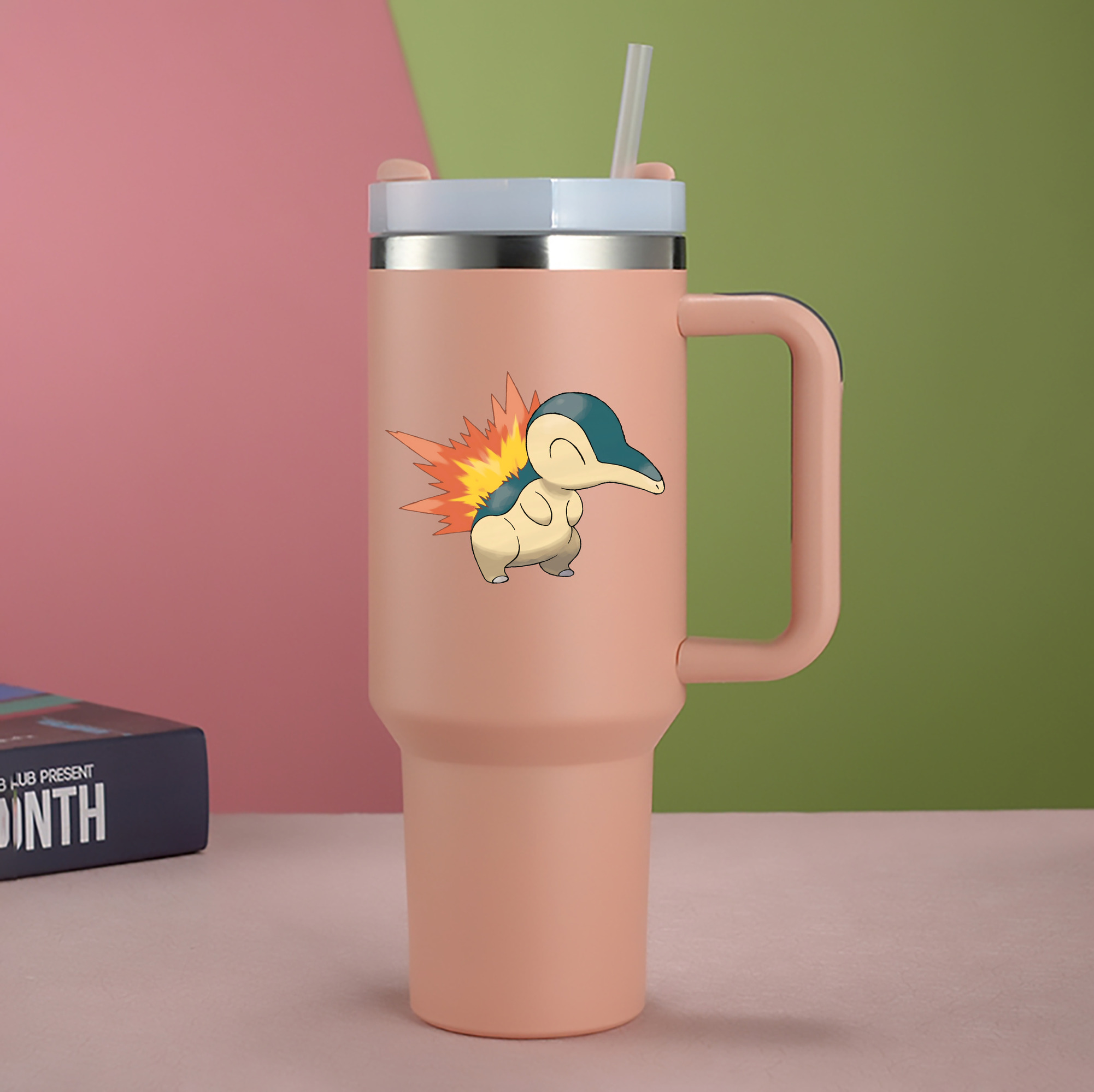 （画像用） ポケットモンスター Pokémon 1200mL車用タンブラー - クリスタルステッカー（プラスチックストロー付き）