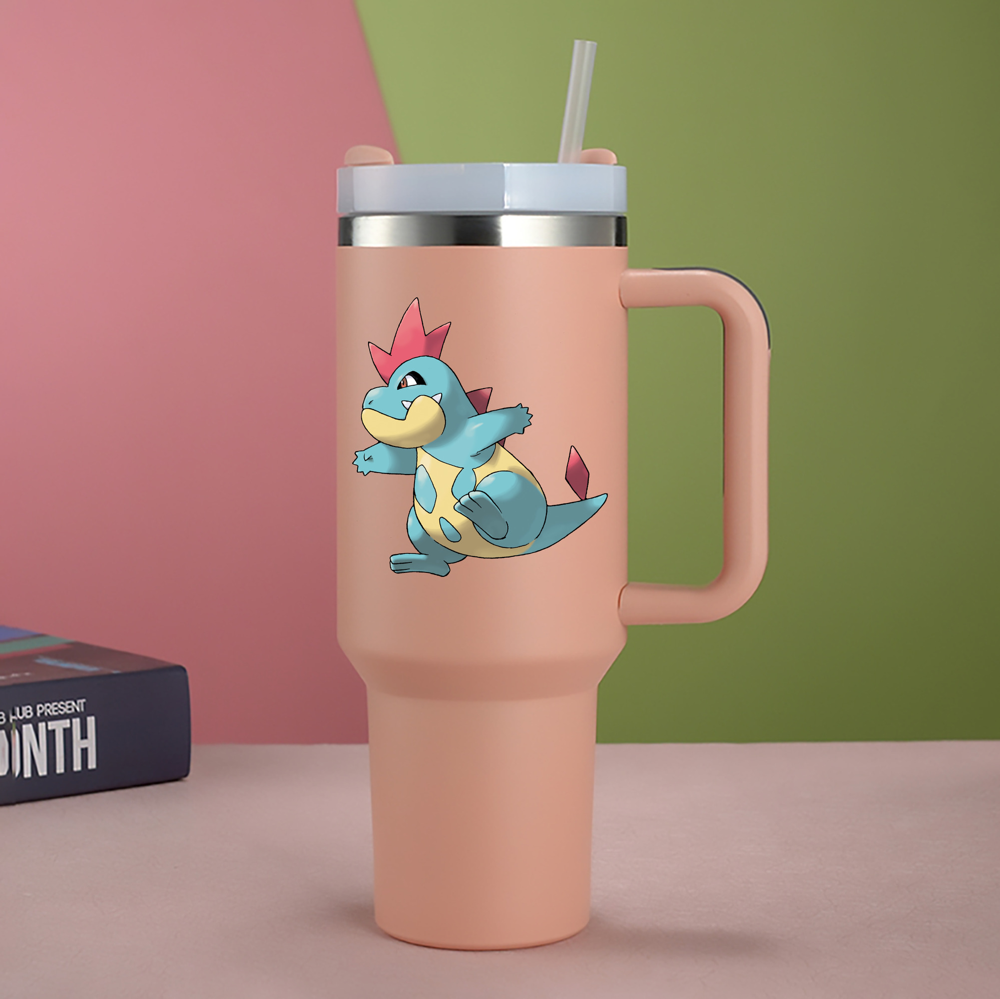 （画像用） ポケットモンスター Pokémon 1200mL車用タンブラー - クリスタルステッカー（プラスチックストロー付き）