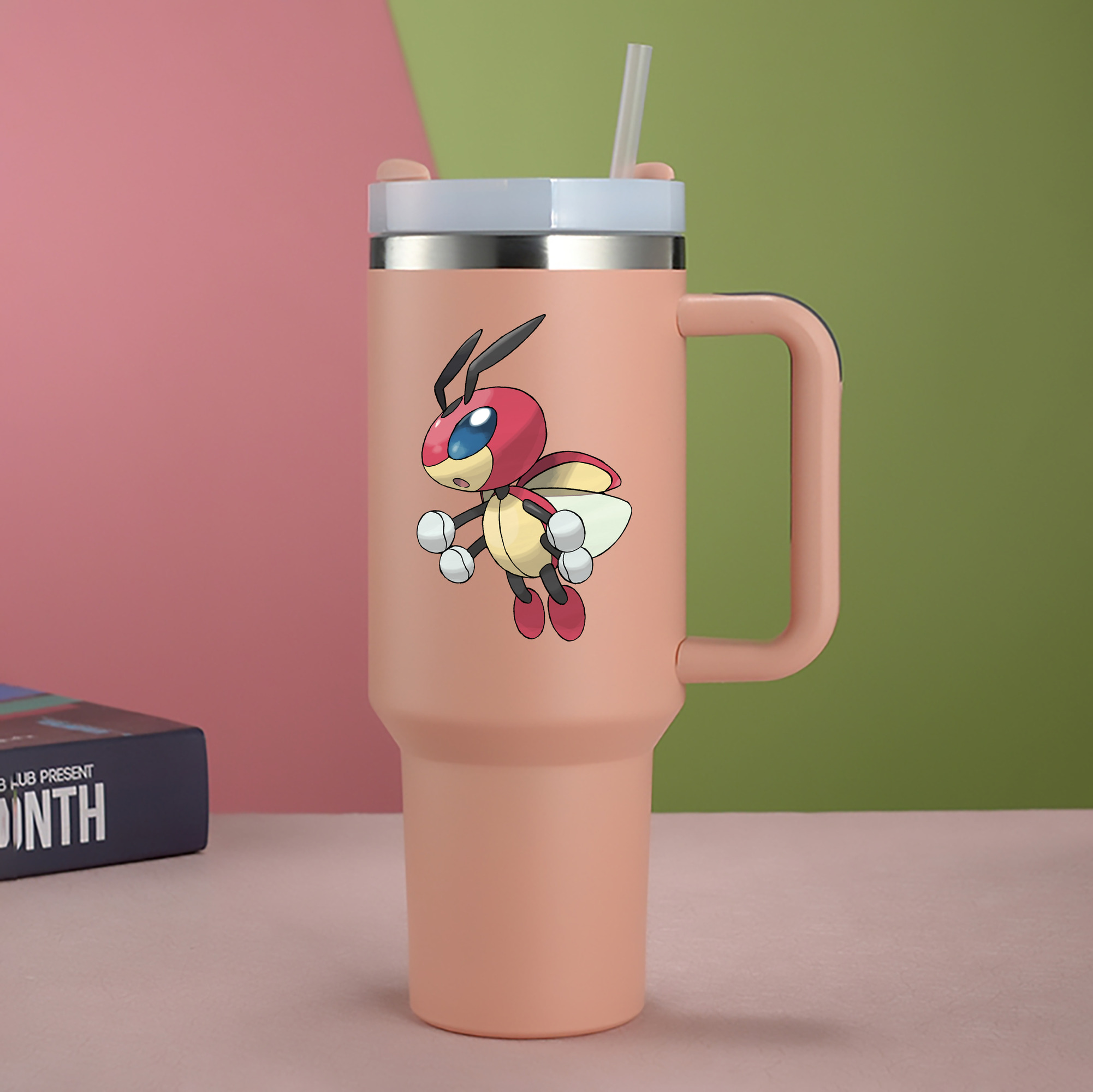 （画像用） ポケットモンスター Pokémon 1200mL車用タンブラー - クリスタルステッカー（プラスチックストロー付き）
