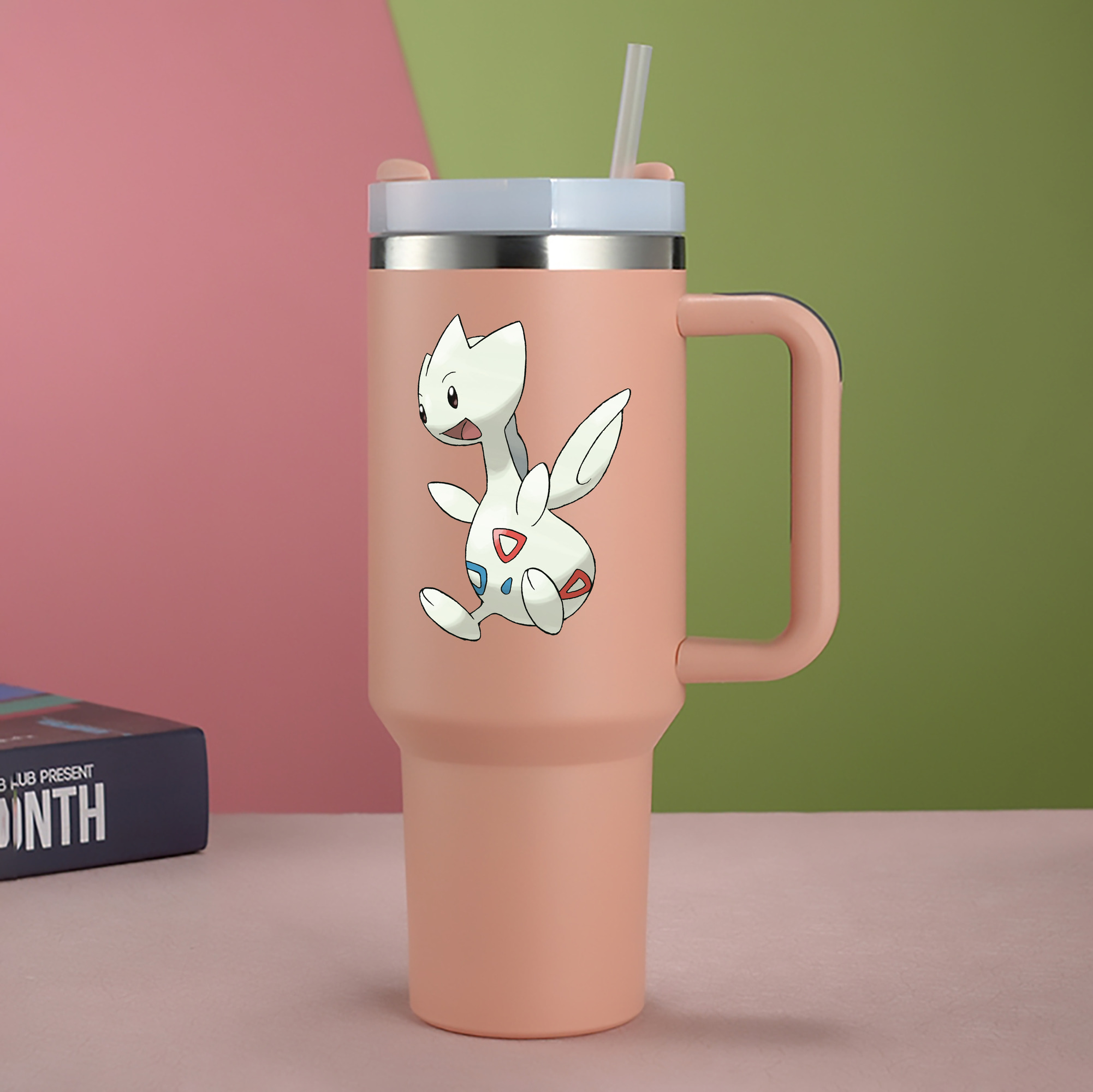 （画像用） ポケットモンスター Pokémon 1200mL車用タンブラー - クリスタルステッカー（プラスチックストロー付き）