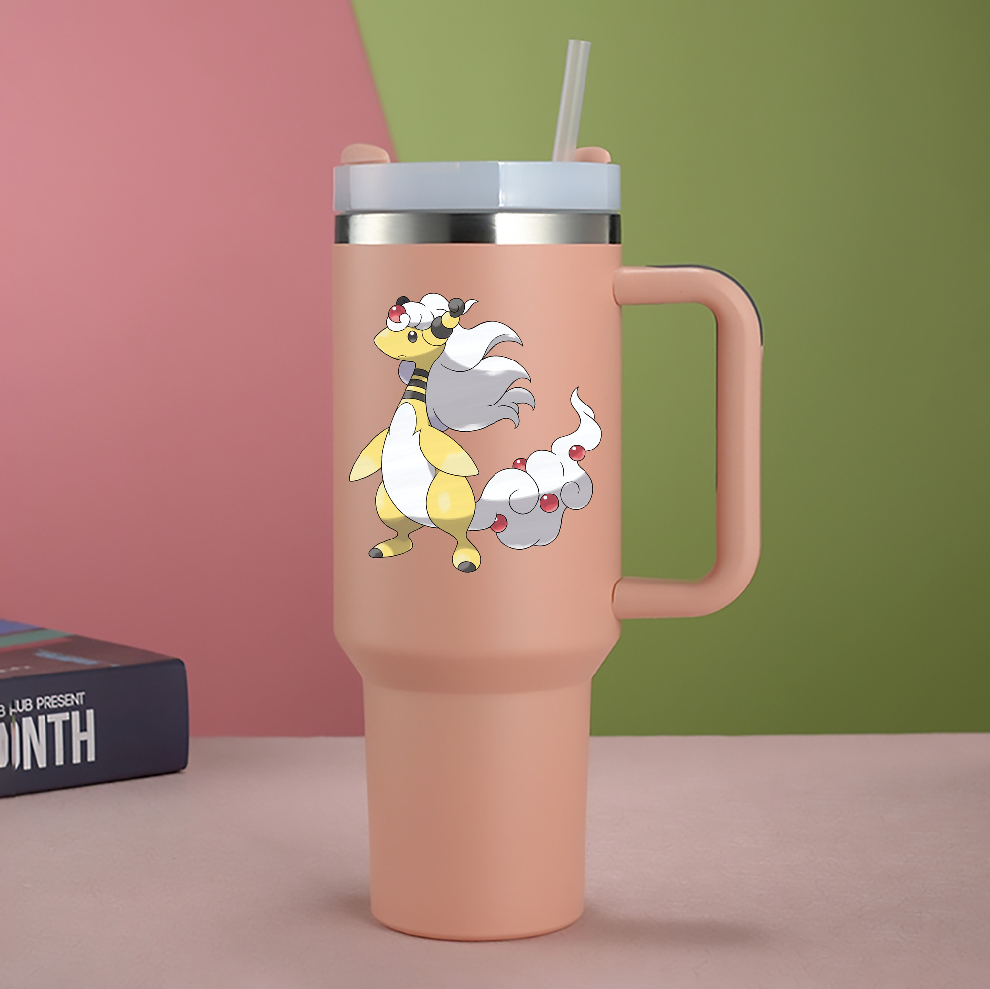 （画像用） ポケットモンスター Pokémon 1200mL車用タンブラー - クリスタルステッカー（プラスチックストロー付き）