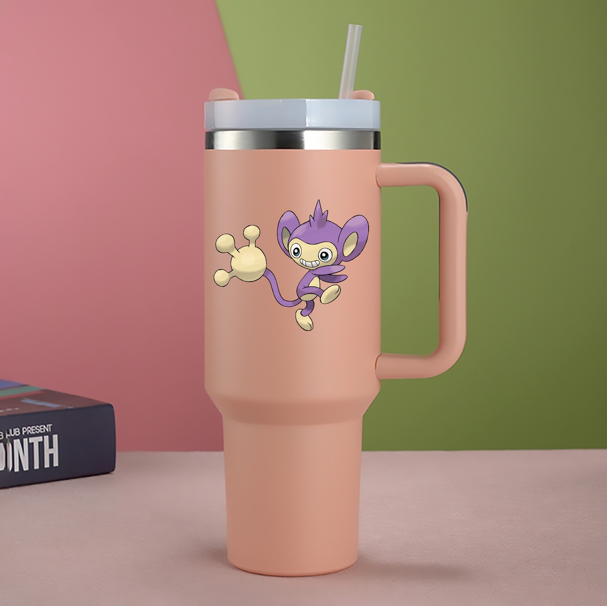 （画像用） ポケットモンスター Pokémon 1200mL車用タンブラー - クリスタルステッカー（プラスチックストロー付き）