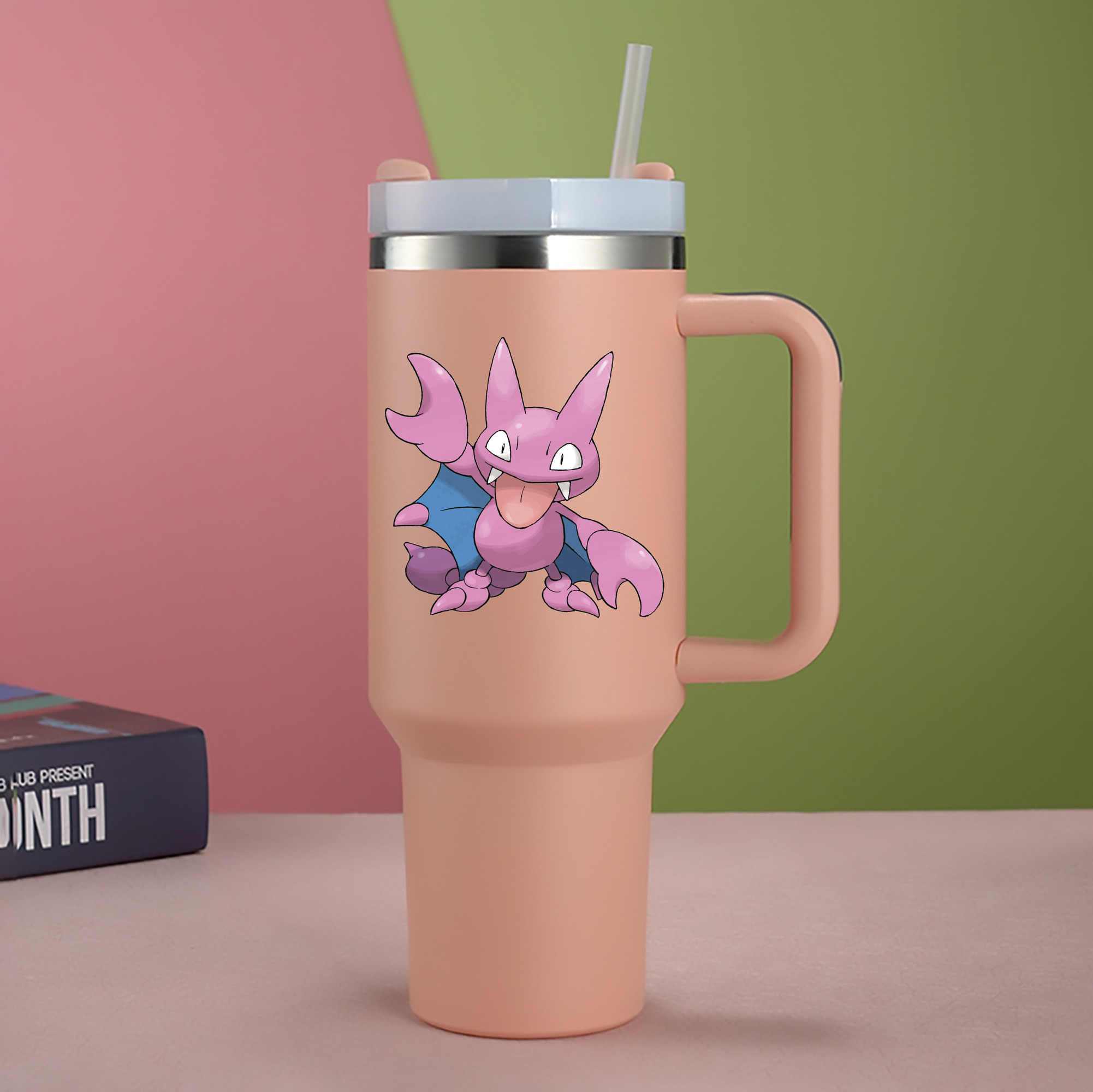 （画像用） ポケットモンスター Pokémon 1200mL車用タンブラー - クリスタルステッカー（プラスチックストロー付き）