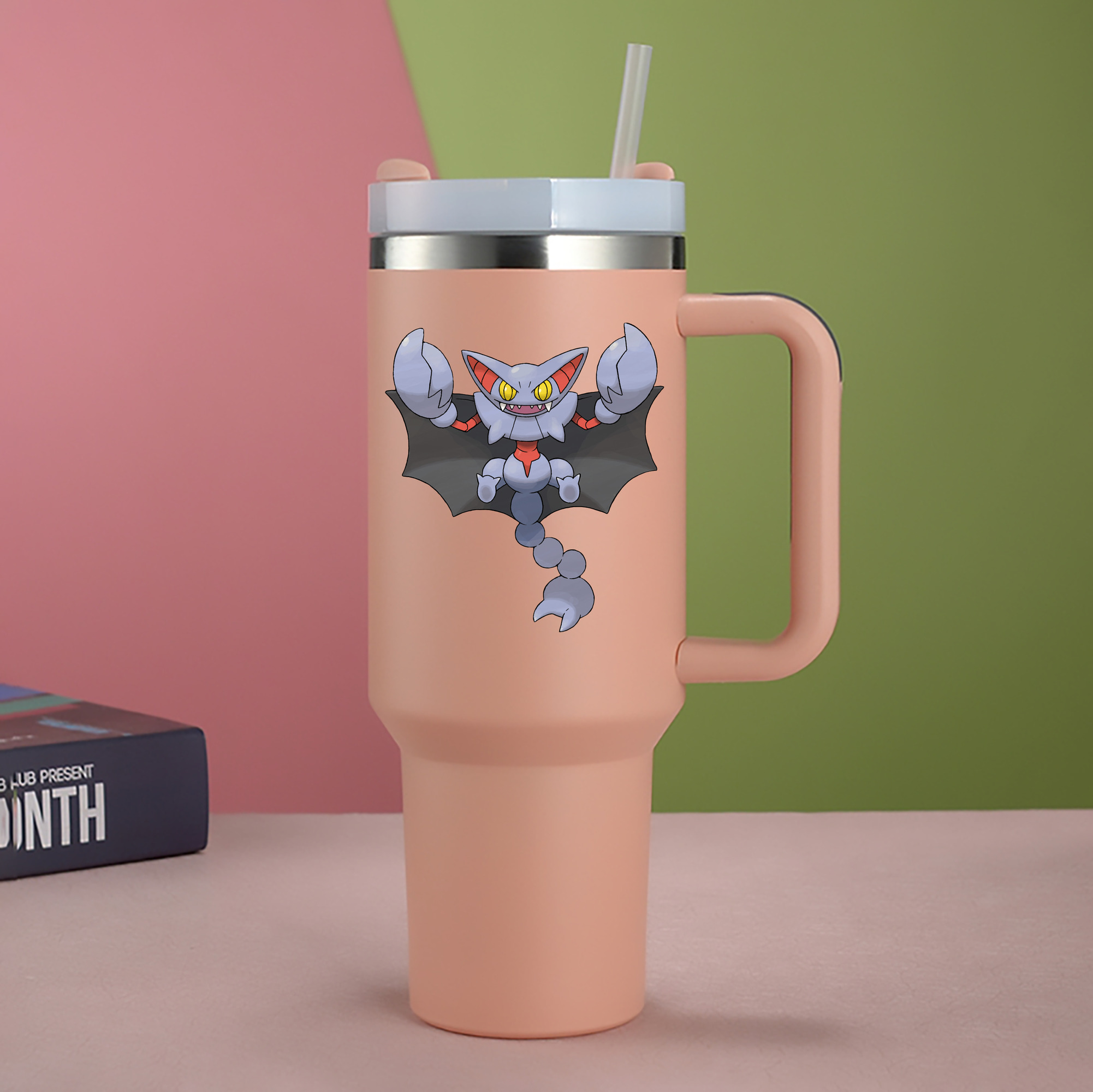 （画像用） ポケットモンスター Pokémon 1200mL車用タンブラー - クリスタルステッカー（プラスチックストロー付き）