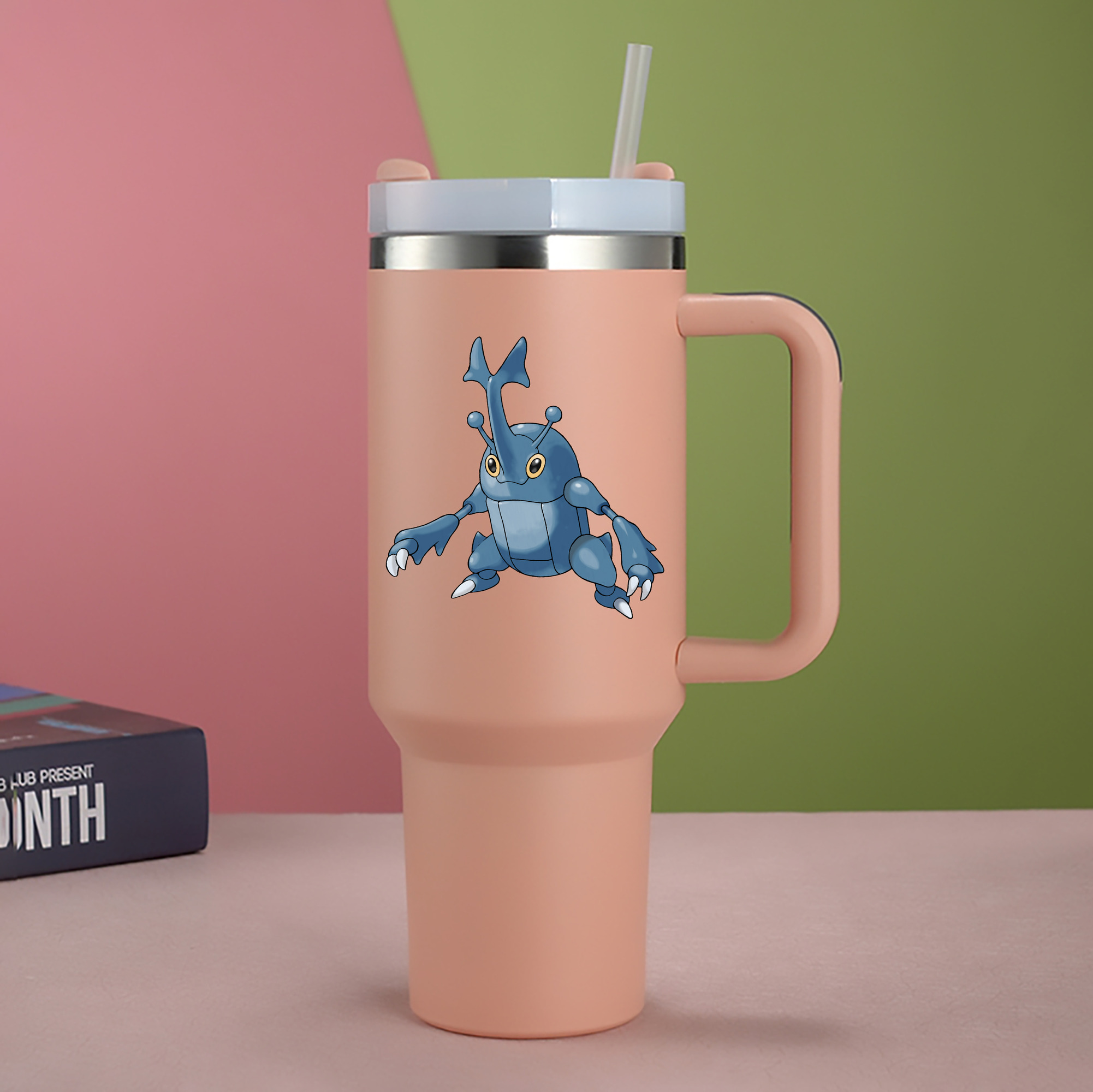 （画像用） ポケットモンスター Pokémon 1200mL車用タンブラー - クリスタルステッカー（プラスチックストロー付き）