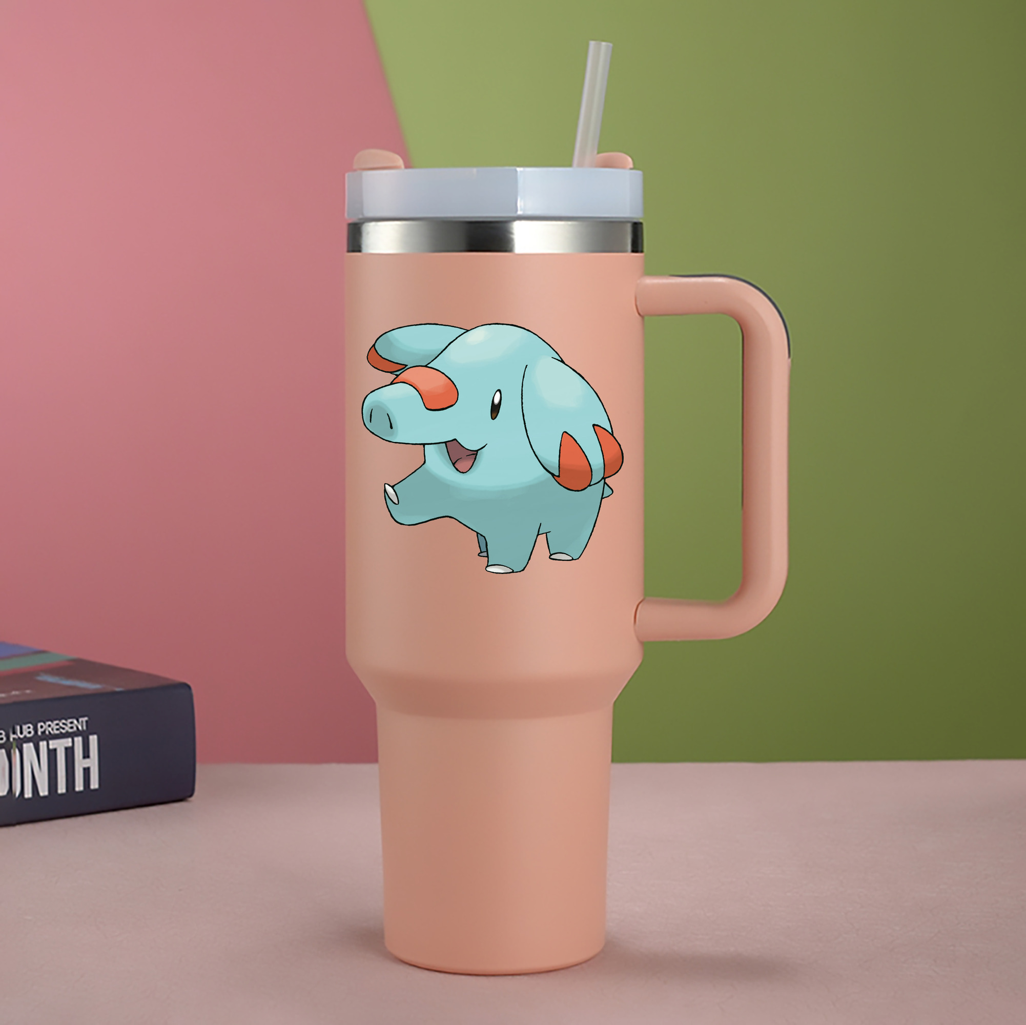 （画像用） ポケットモンスター Pokémon 1200mL車用タンブラー - クリスタルステッカー（プラスチックストロー付き）