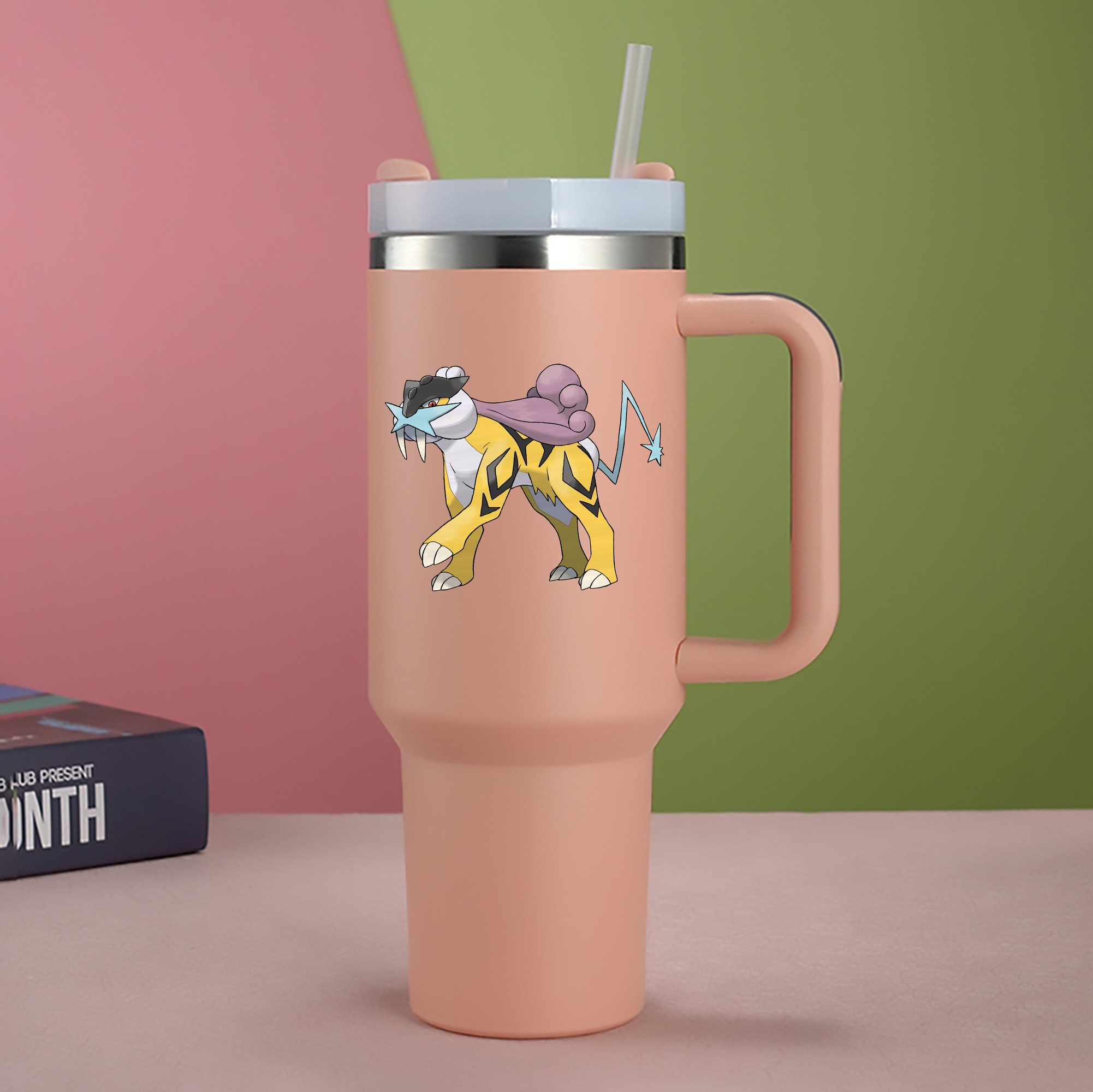 （画像用） ポケットモンスター Pokémon 1200mL車用タンブラー - クリスタルステッカー（プラスチックストロー付き）