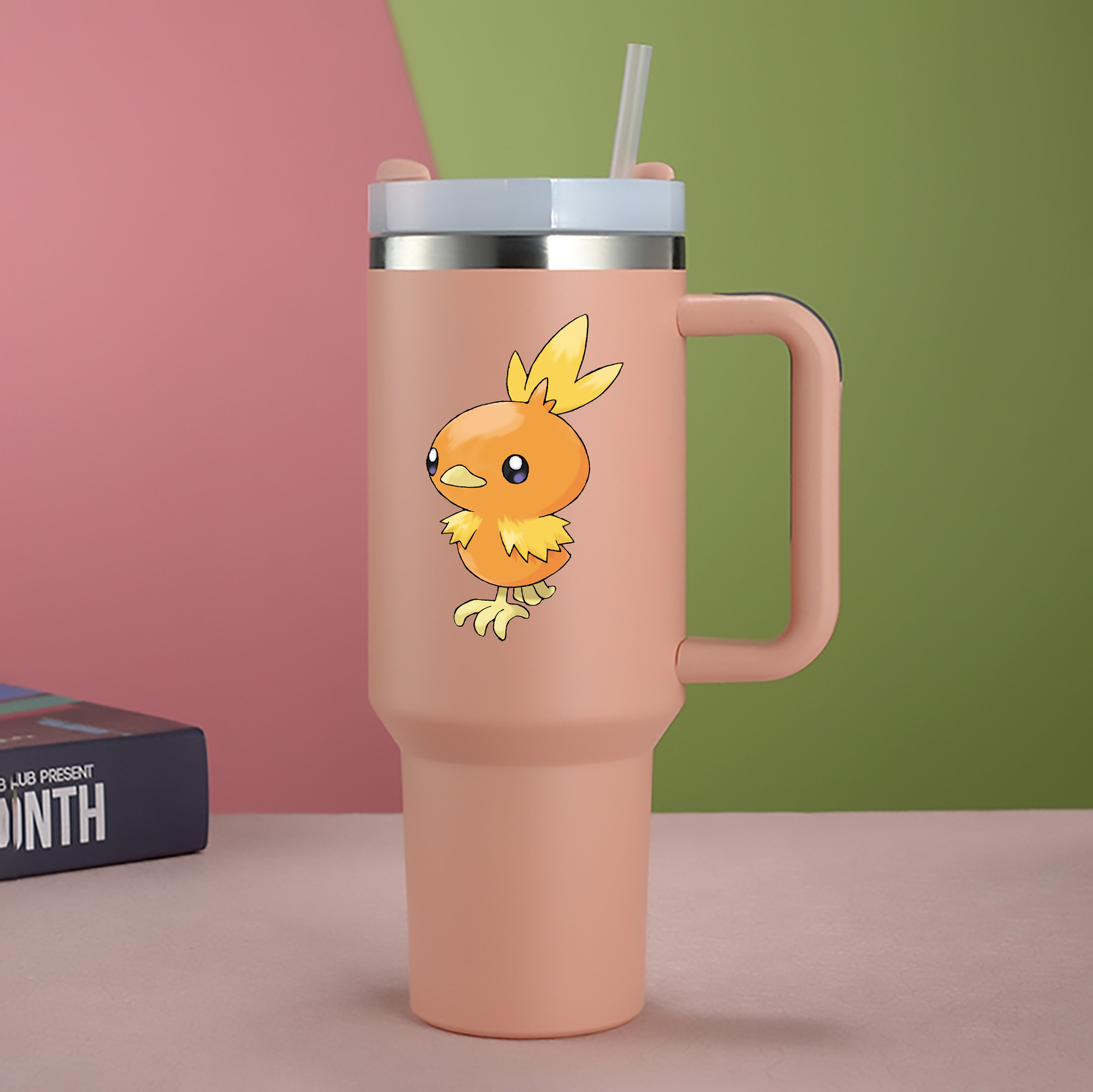 （画像用） ポケットモンスター Pokémon 1200mL車用タンブラー - クリスタルステッカー（プラスチックストロー付き）