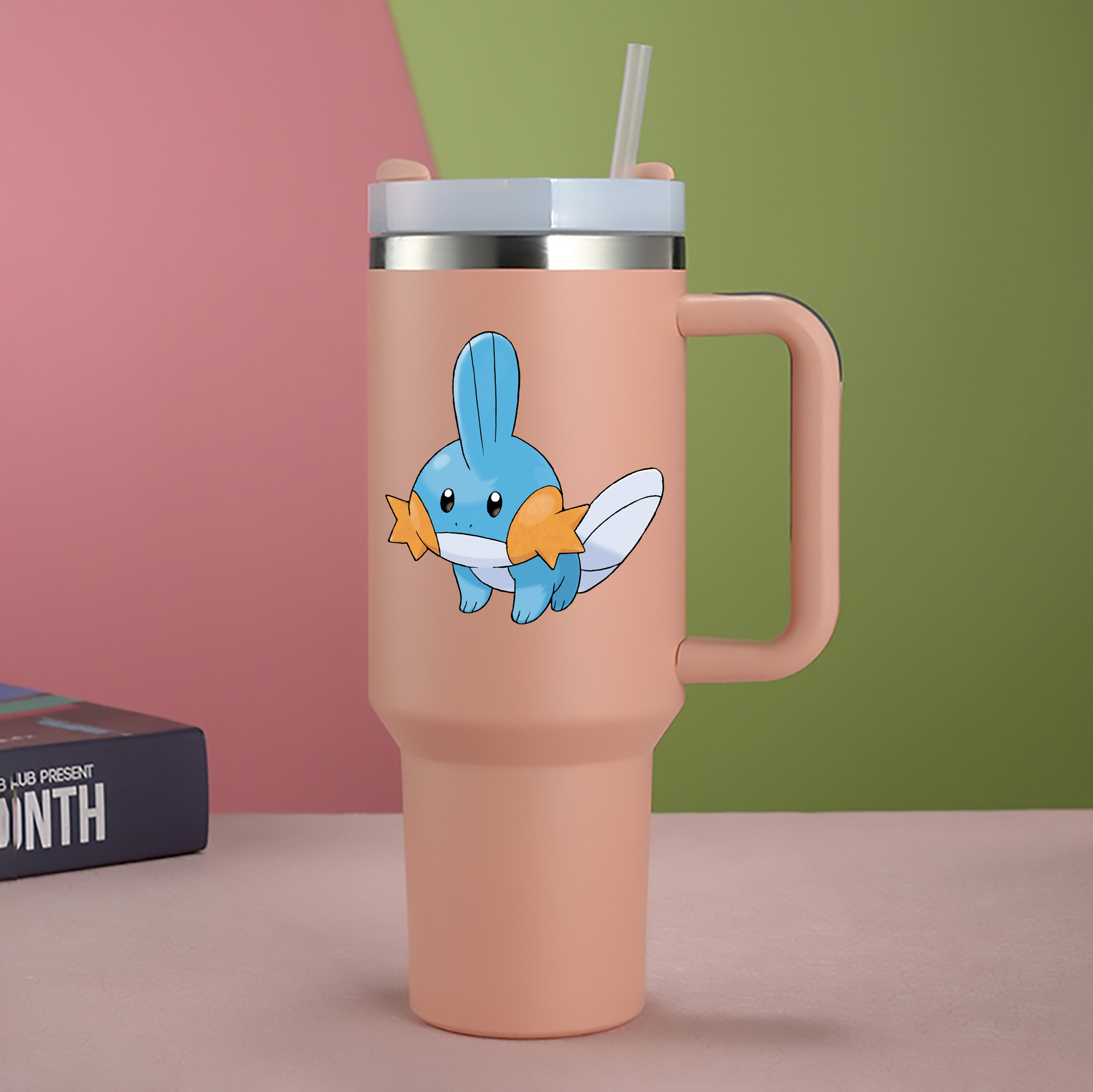 （画像用） ポケットモンスター Pokémon 1200mL車用タンブラー - クリスタルステッカー（プラスチックストロー付き）