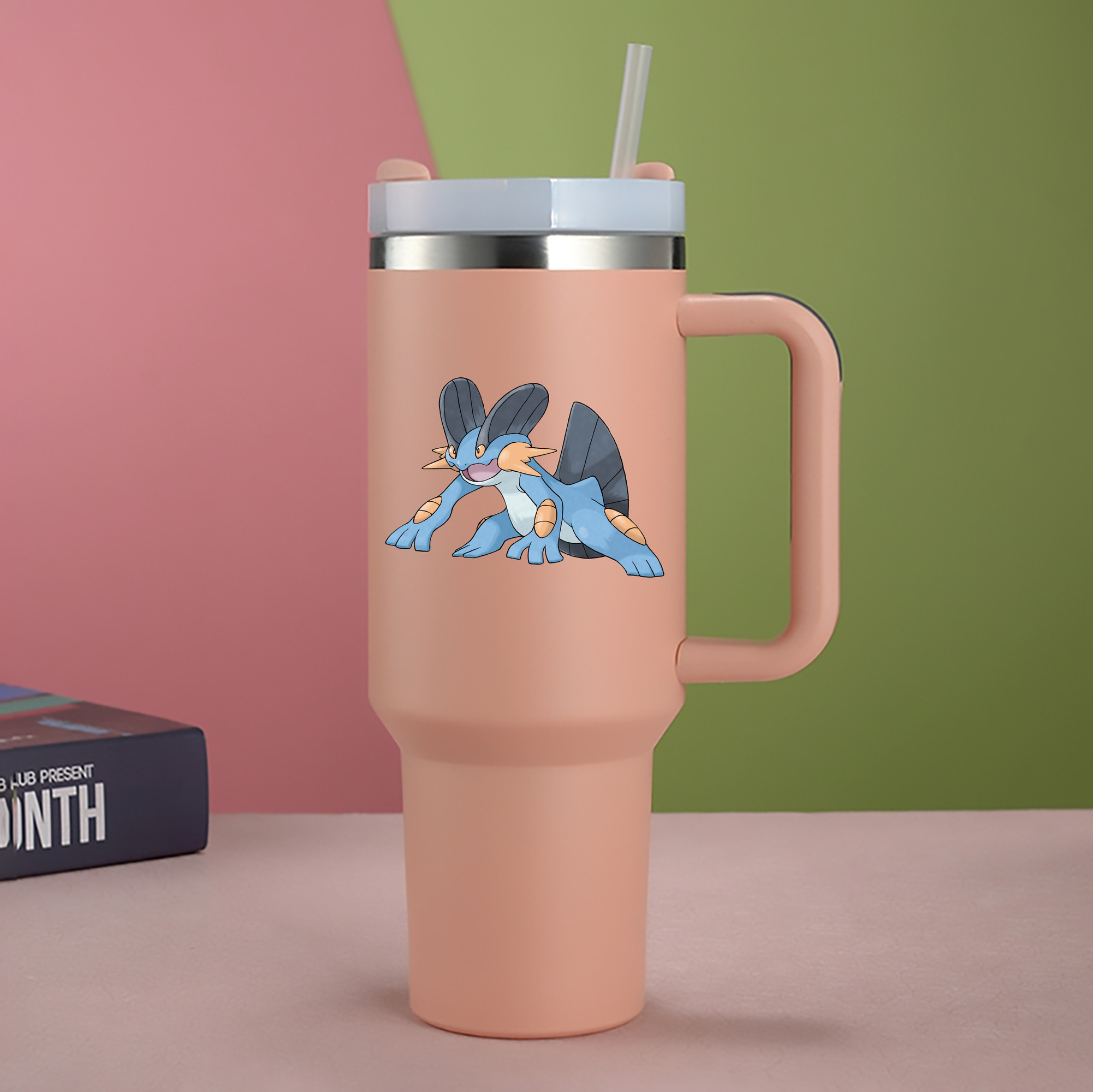 （画像用） ポケットモンスター Pokémon 1200mL車用タンブラー - クリスタルステッカー（プラスチックストロー付き）