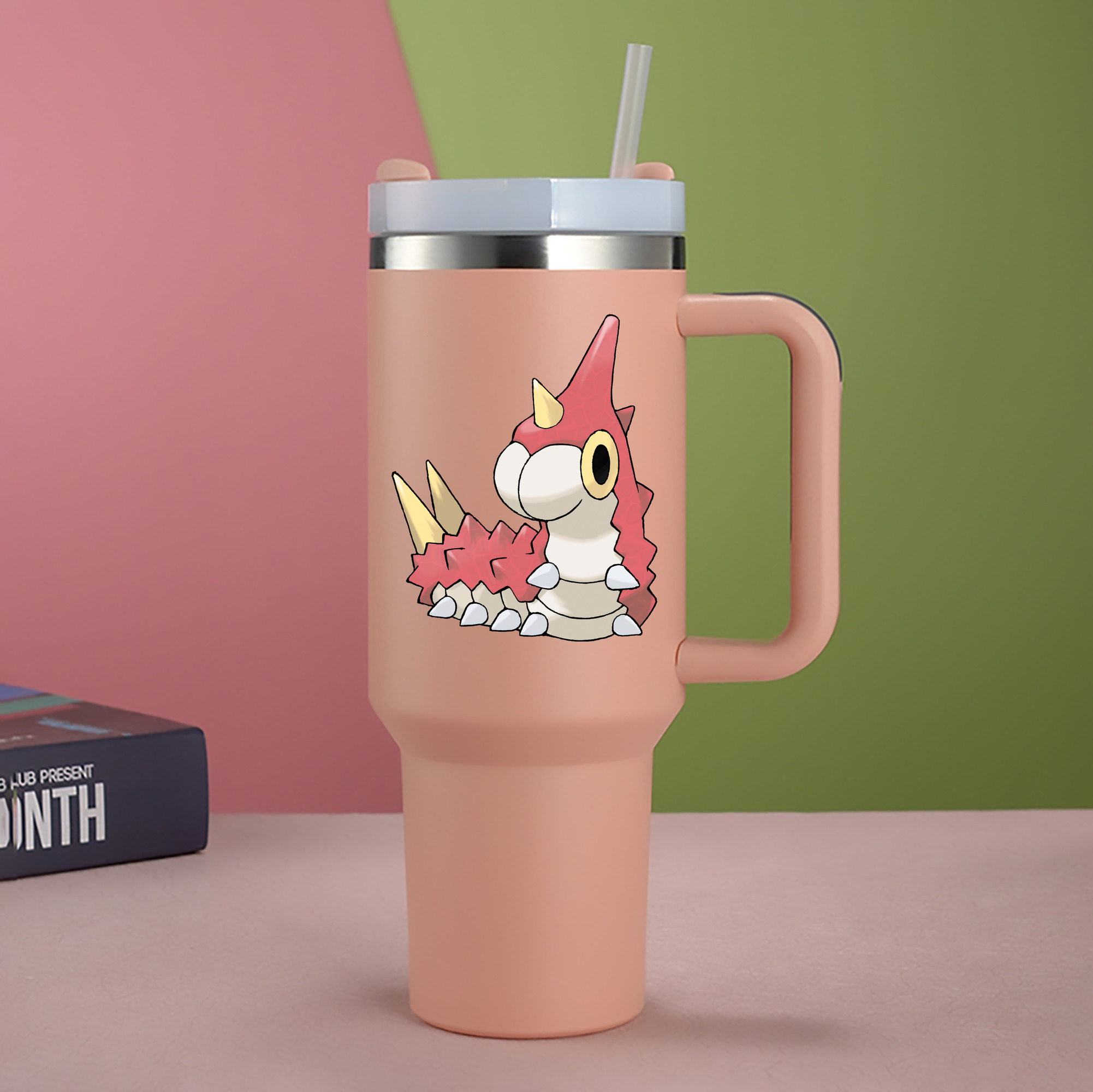 （画像用） ポケットモンスター Pokémon 1200mL車用タンブラー - クリスタルステッカー（プラスチックストロー付き）