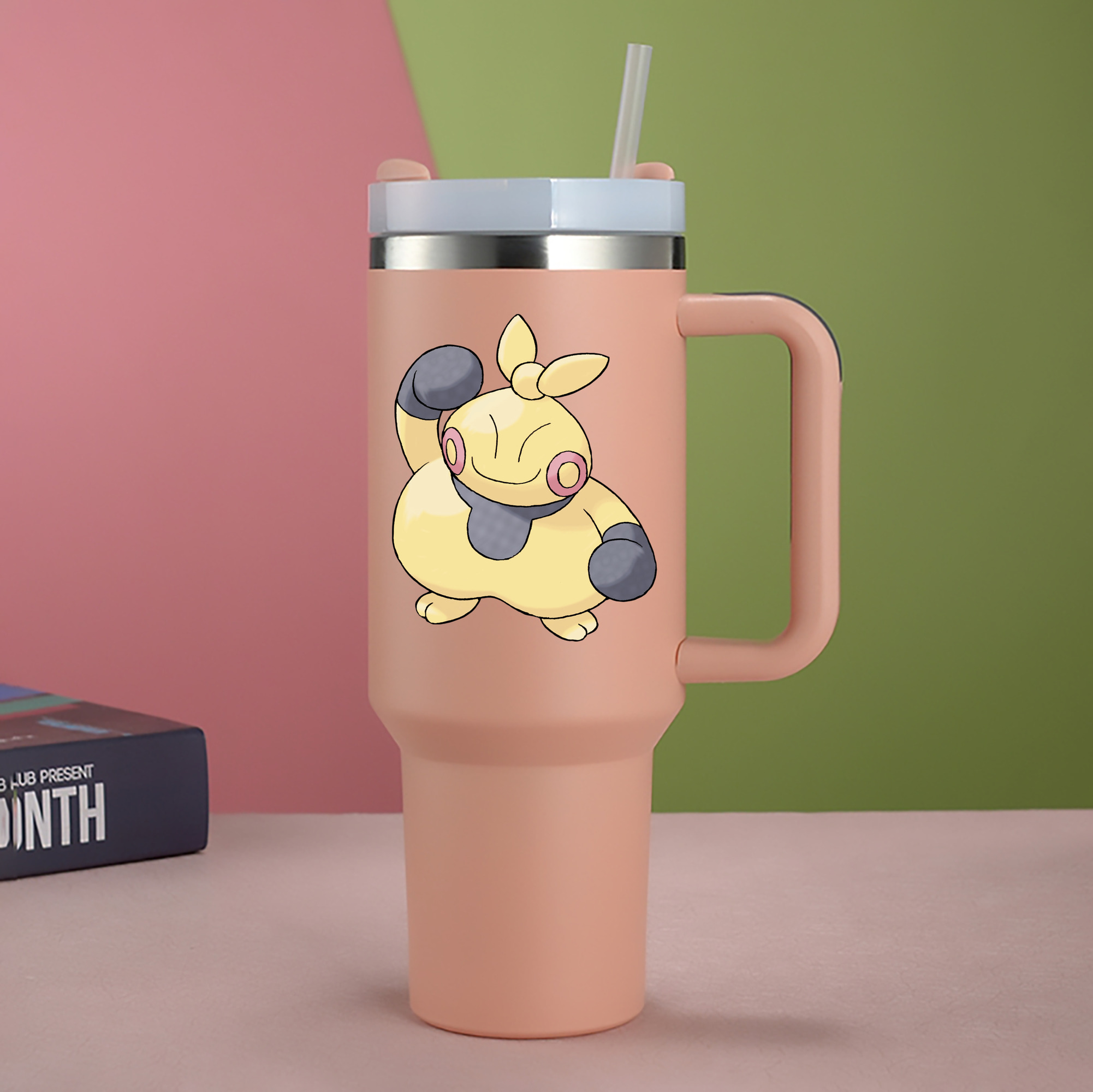 （画像用） ポケットモンスター Pokémon 1200mL車用タンブラー - クリスタルステッカー（プラスチックストロー付き）