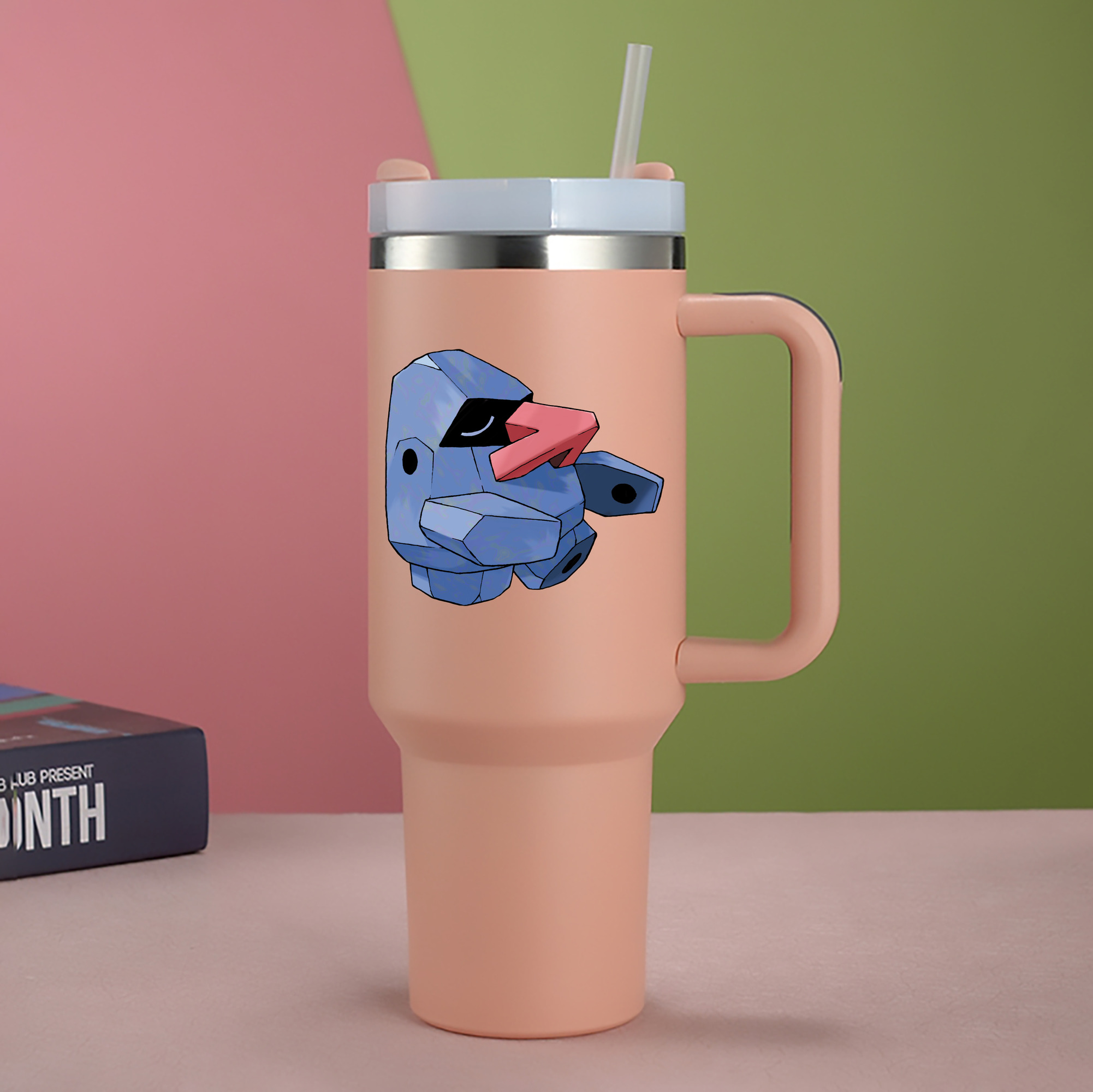 （画像用） ポケットモンスター Pokémon 1200mL車用タンブラー - クリスタルステッカー（プラスチックストロー付き）