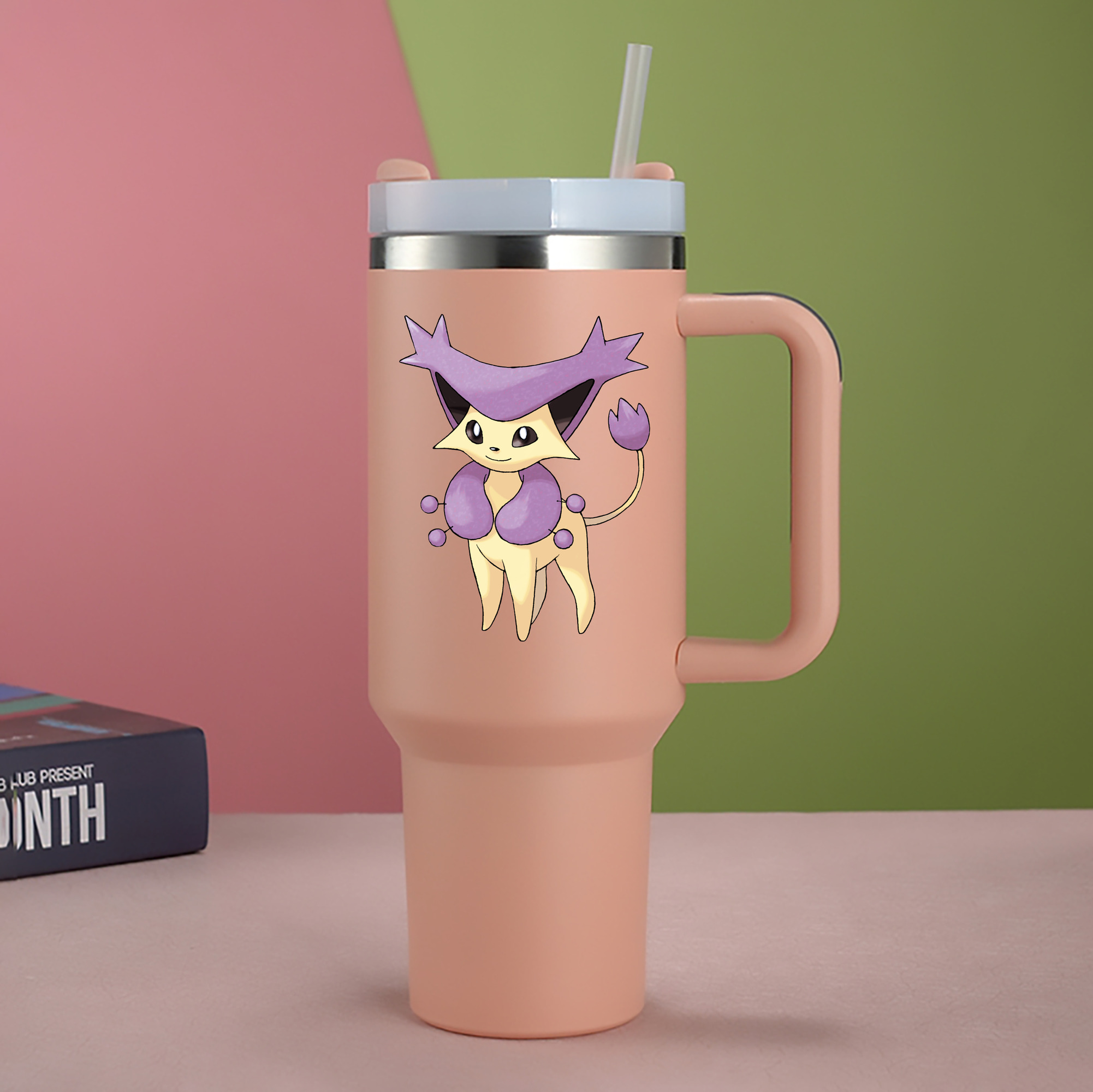（画像用） ポケットモンスター Pokémon 1200mL車用タンブラー - クリスタルステッカー（プラスチックストロー付き）