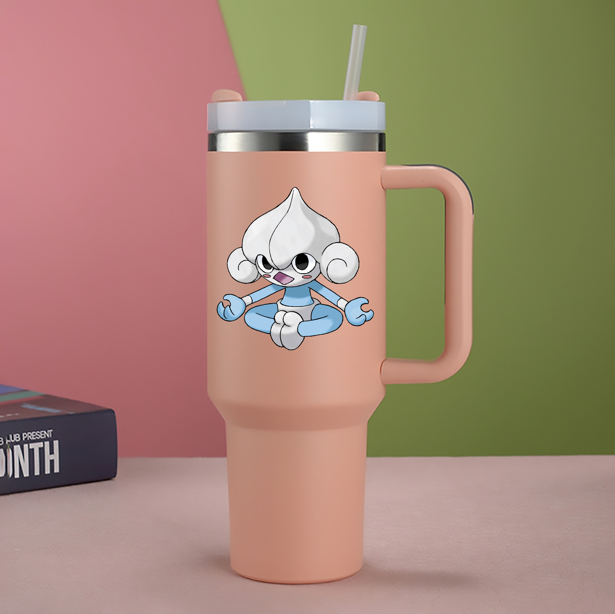 （画像用） ポケットモンスター Pokémon 1200mL車用タンブラー - クリスタルステッカー（プラスチックストロー付き）