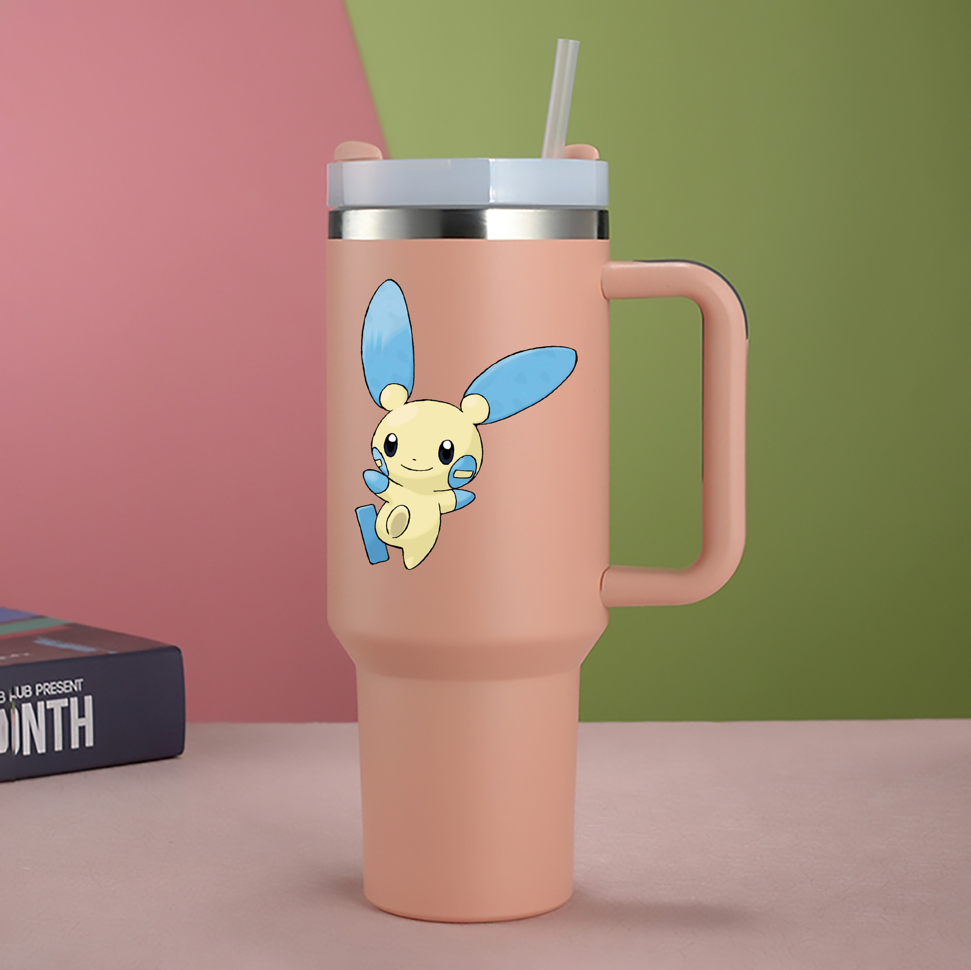 （画像用） ポケットモンスター Pokémon 1200mL車用タンブラー - クリスタルステッカー（プラスチックストロー付き）