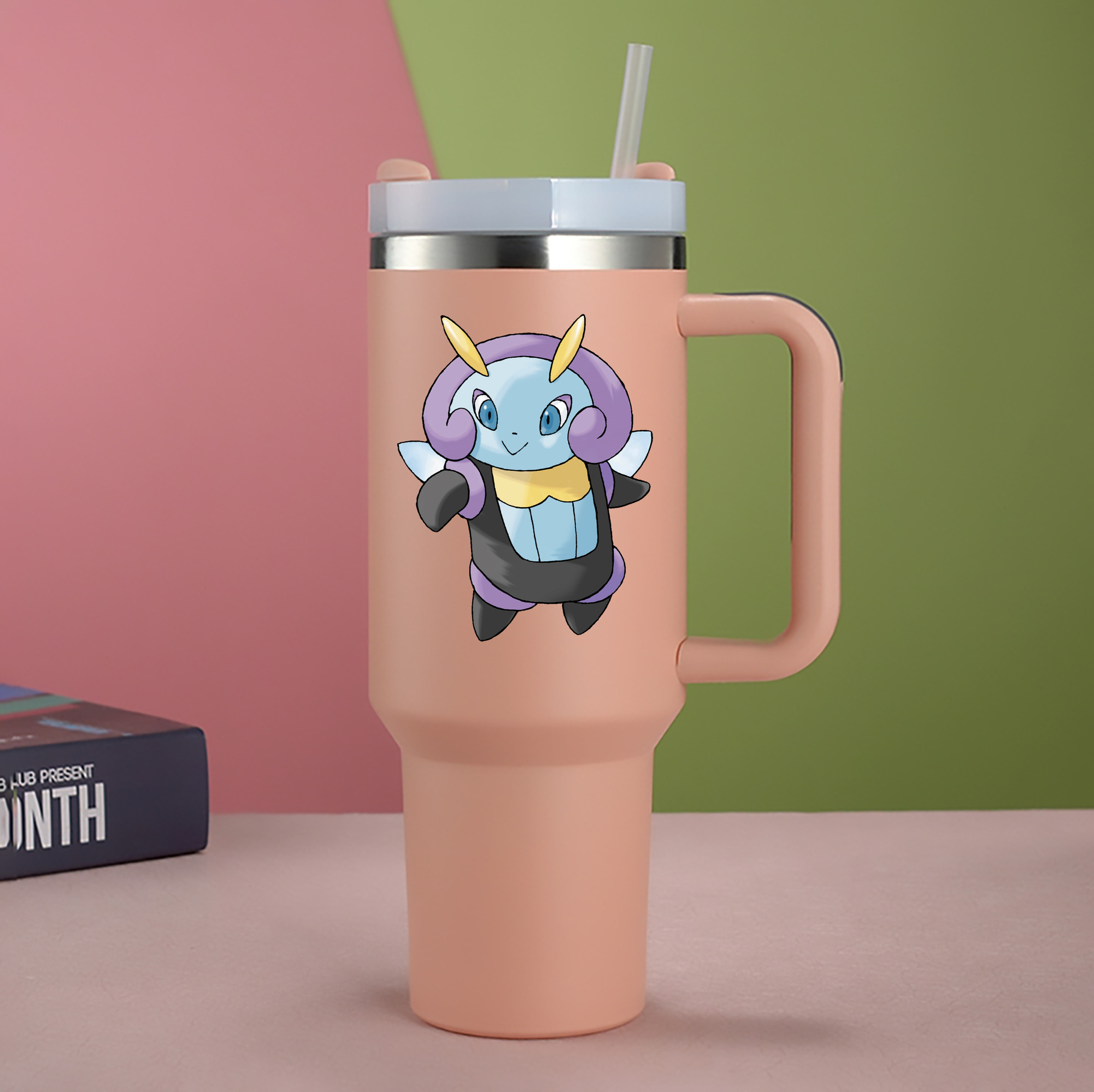 （画像用） ポケットモンスター Pokémon 1200mL車用タンブラー - クリスタルステッカー（プラスチックストロー付き）