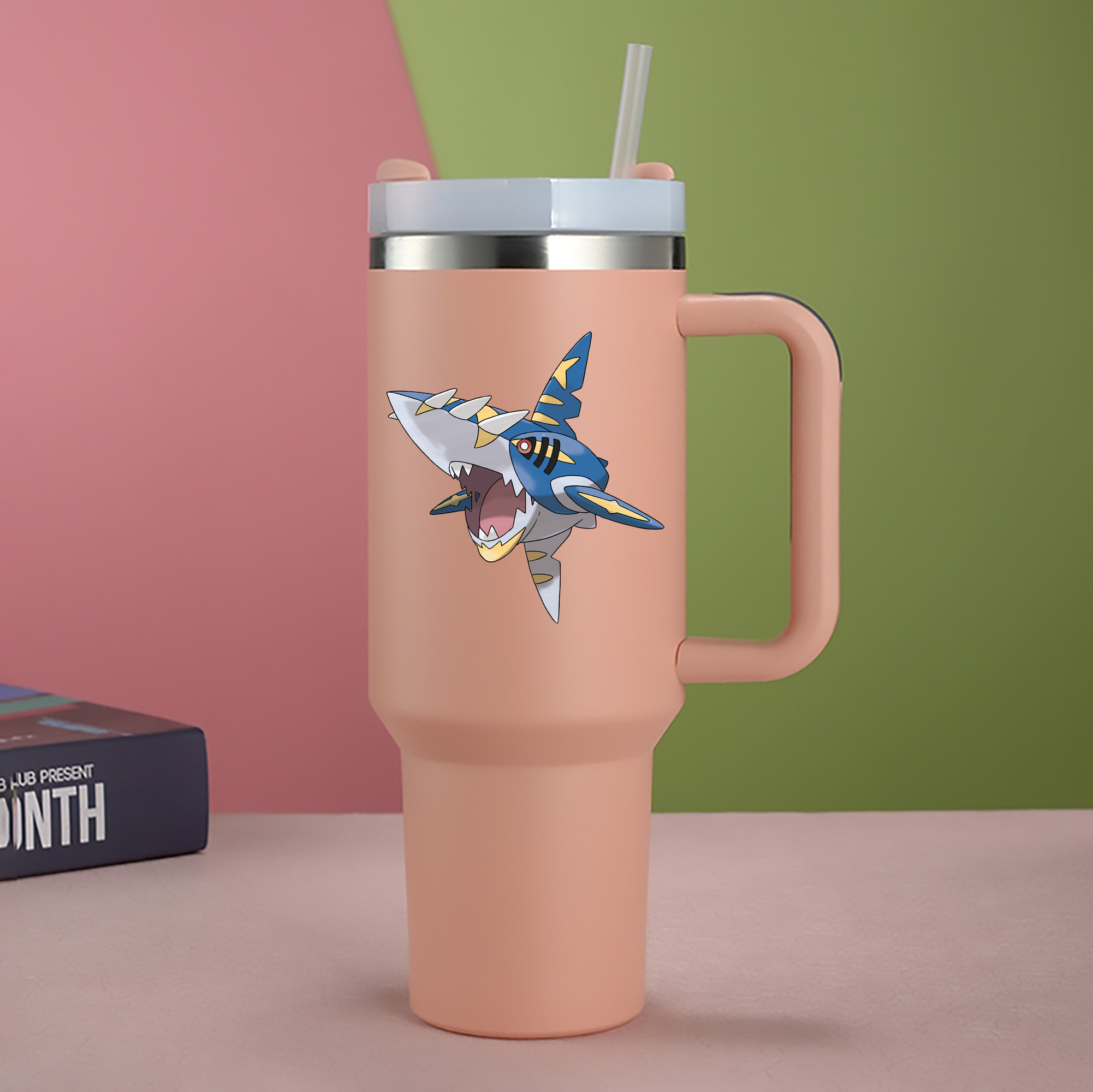 （画像用） ポケットモンスター Pokémon 1200mL車用タンブラー - クリスタルステッカー（プラスチックストロー付き）
