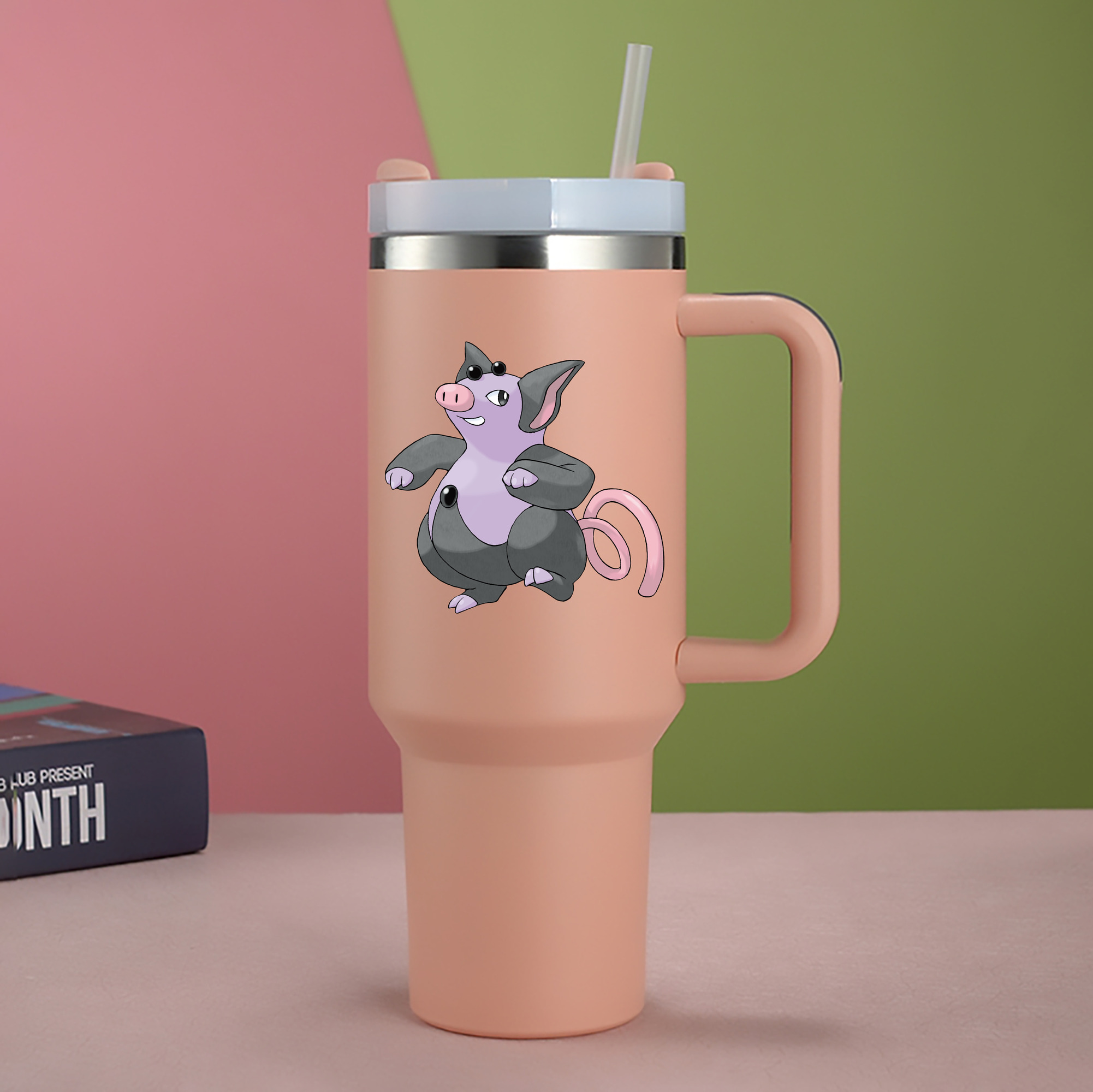 （画像用） ポケットモンスター Pokémon 1200mL車用タンブラー - クリスタルステッカー（プラスチックストロー付き）