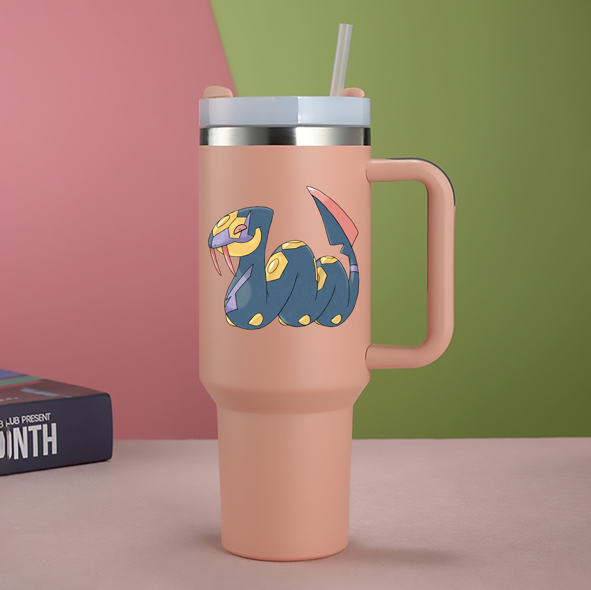 （画像用） ポケットモンスター Pokémon 1200mL車用タンブラー - クリスタルステッカー（プラスチックストロー付き）
