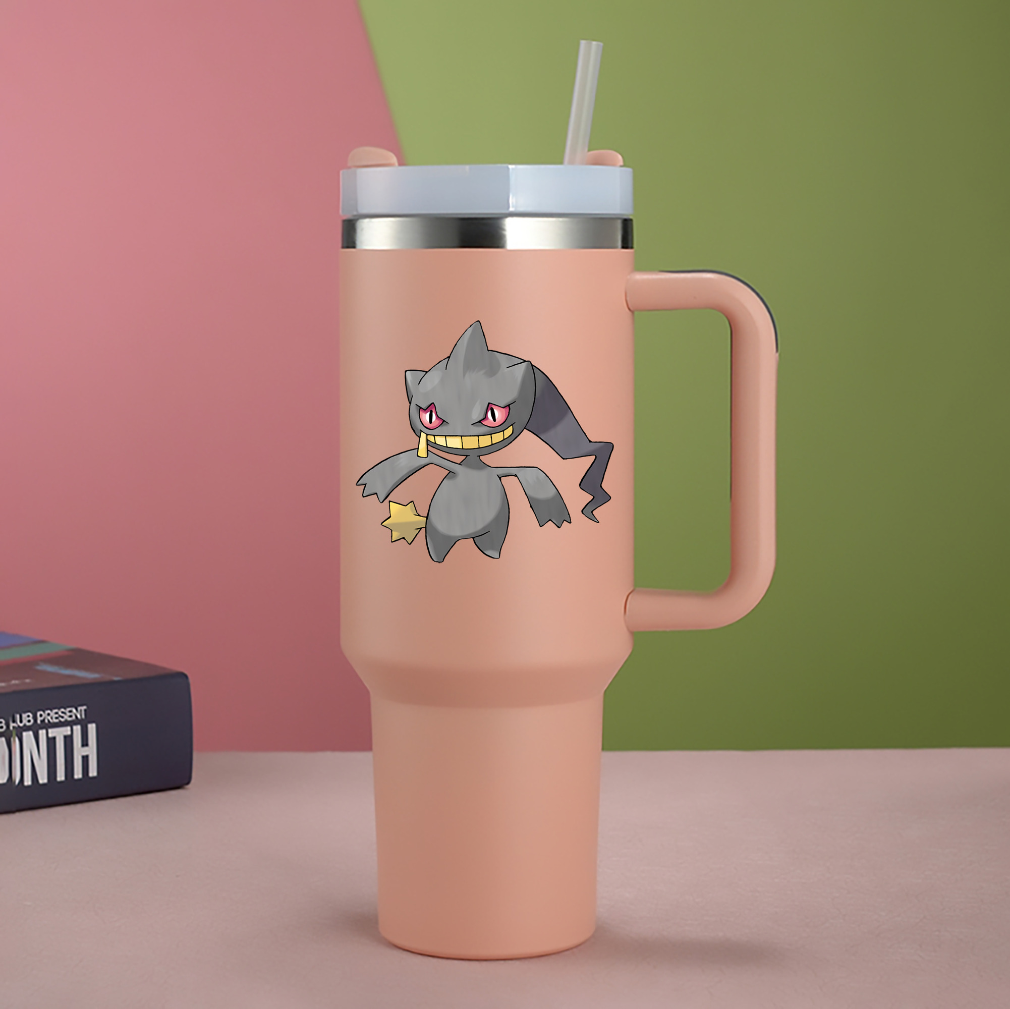 （画像用） ポケットモンスター Pokémon 1200mL車用タンブラー - クリスタルステッカー（プラスチックストロー付き）