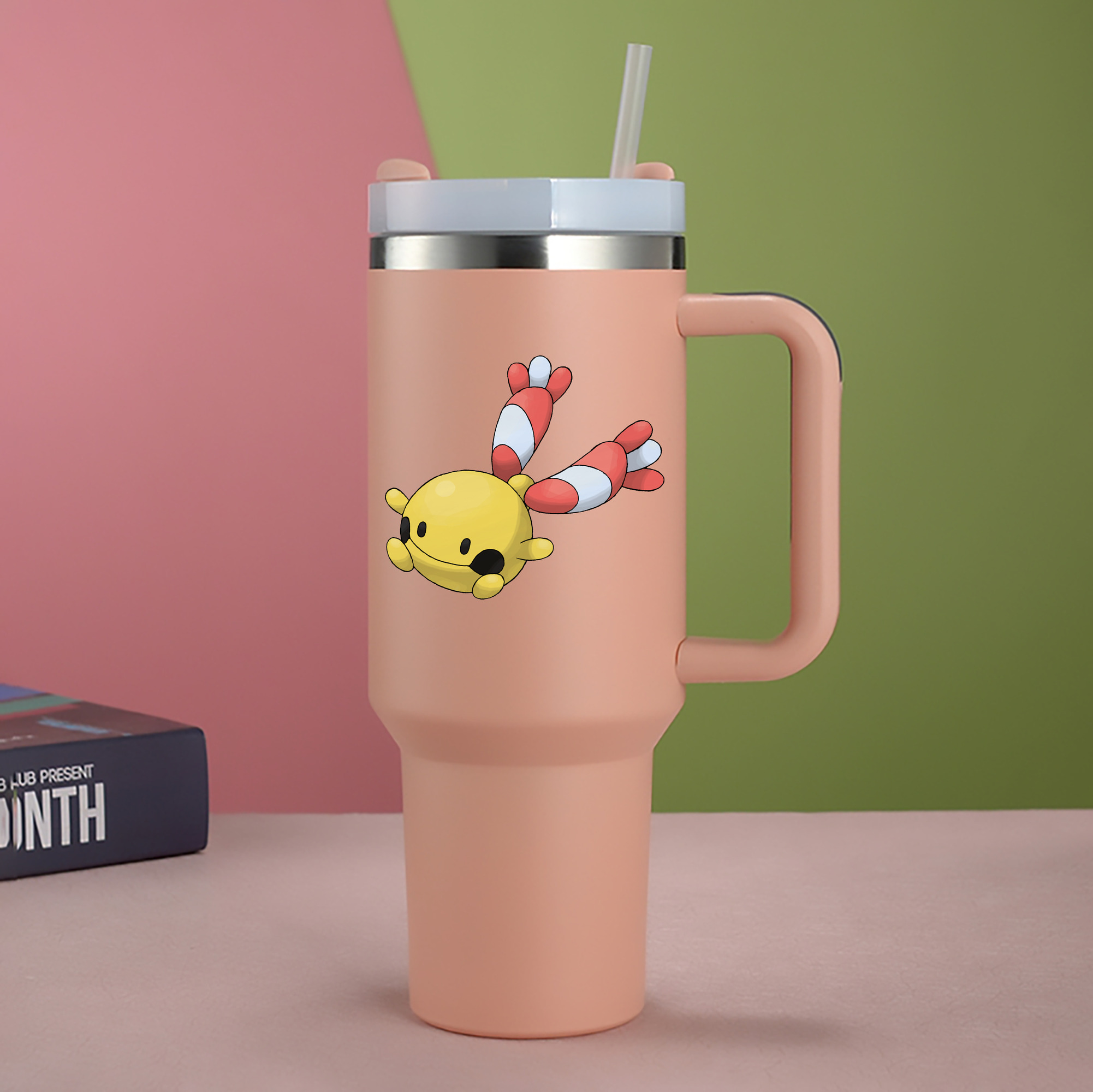 （画像用） ポケットモンスター Pokémon 1200mL車用タンブラー - クリスタルステッカー（プラスチックストロー付き）