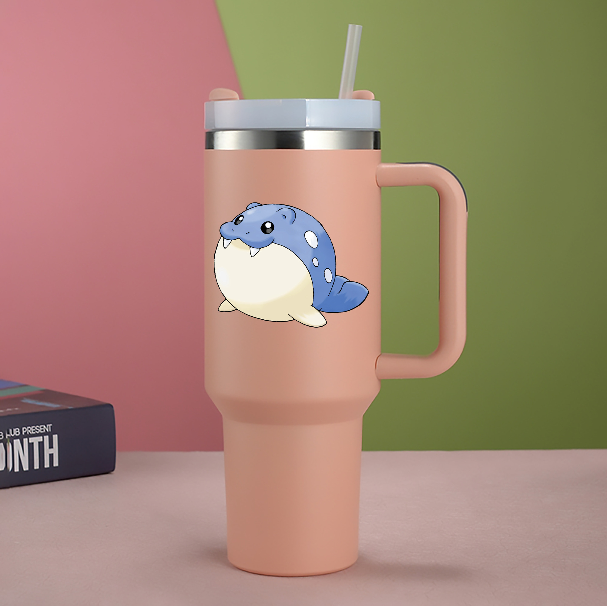 （画像用） ポケットモンスター Pokémon 1200mL車用タンブラー - クリスタルステッカー（プラスチックストロー付き）