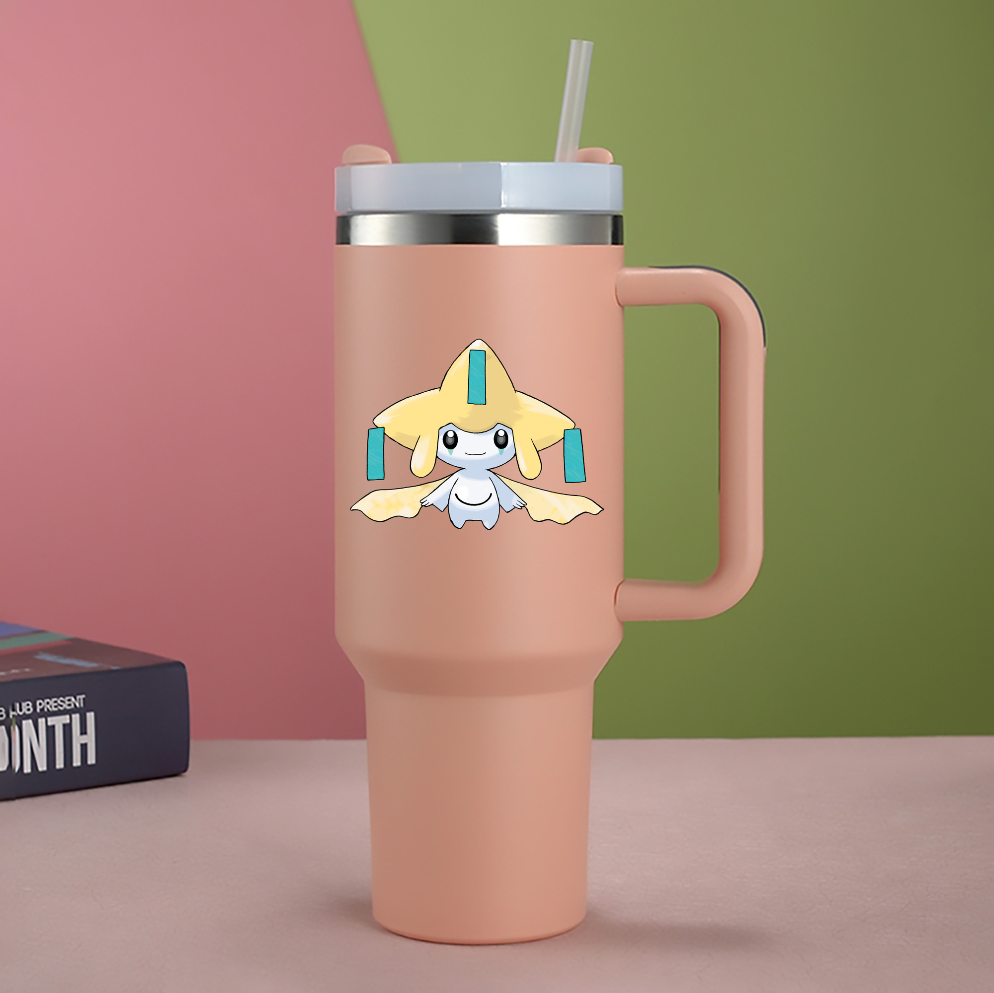 （画像用） ポケットモンスター Pokémon 1200mL車用タンブラー - クリスタルステッカー（プラスチックストロー付き）
