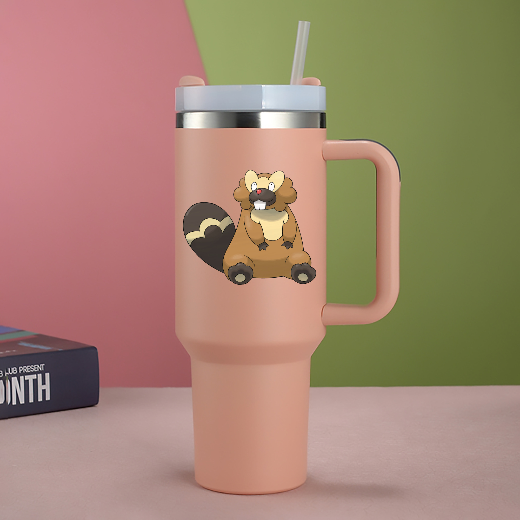 （画像用） ポケットモンスター Pokémon 1200mL車用タンブラー - クリスタルステッカー（プラスチックストロー付き）