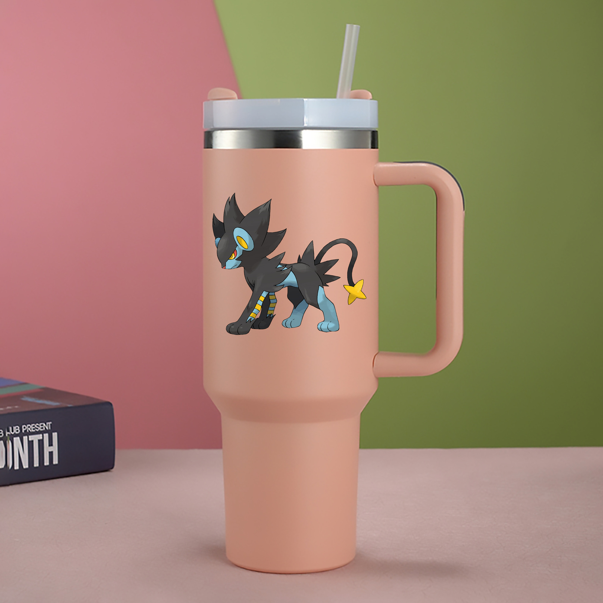 （画像用） ポケットモンスター Pokémon 1200mL車用タンブラー - クリスタルステッカー（プラスチックストロー付き）