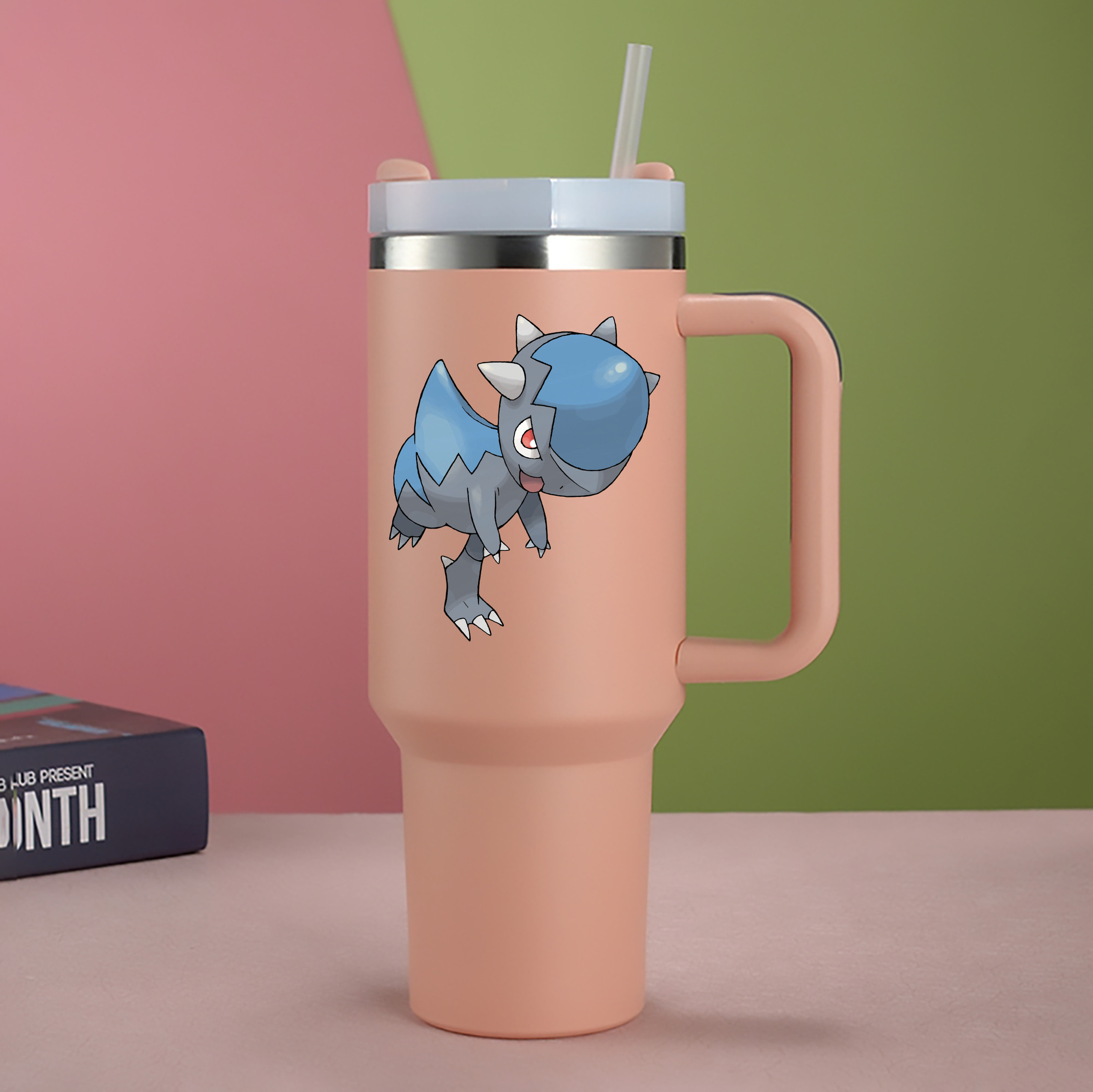（画像用） ポケットモンスター Pokémon 1200mL車用タンブラー - クリスタルステッカー（プラスチックストロー付き）