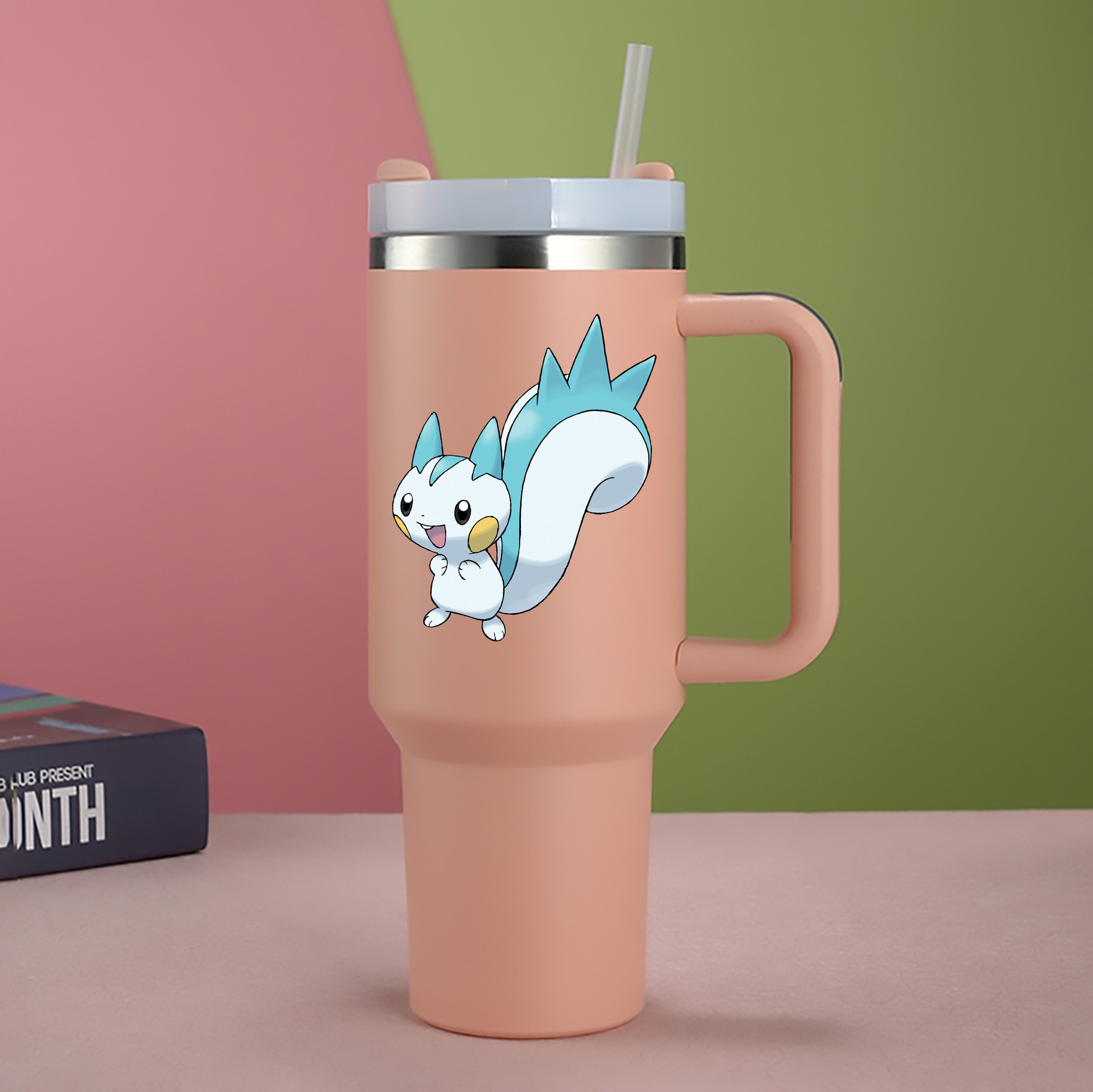 （画像用） ポケットモンスター Pokémon 1200mL車用タンブラー - クリスタルステッカー（プラスチックストロー付き）
