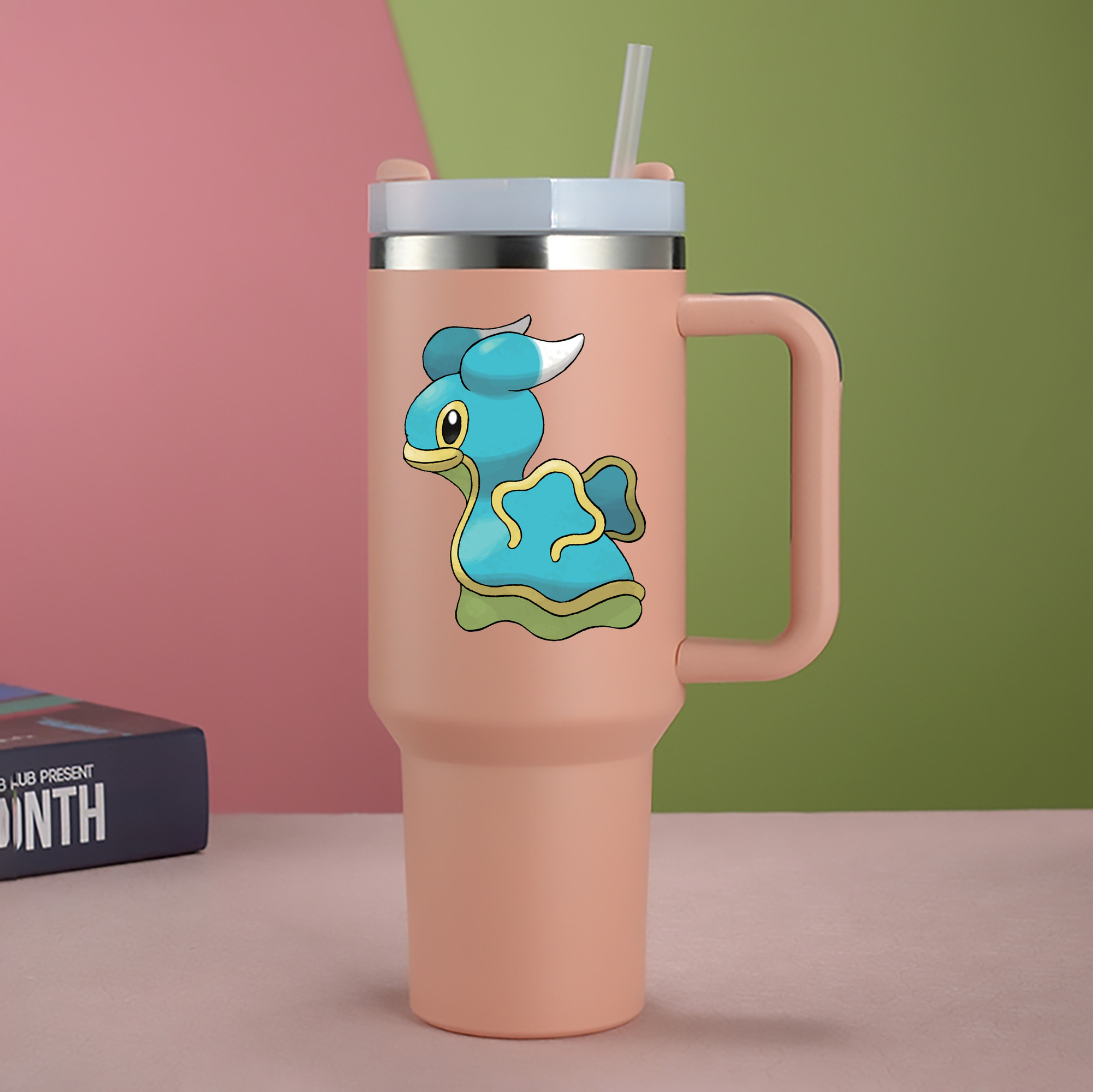（画像用） ポケットモンスター Pokémon 1200mL車用タンブラー - クリスタルステッカー（プラスチックストロー付き）