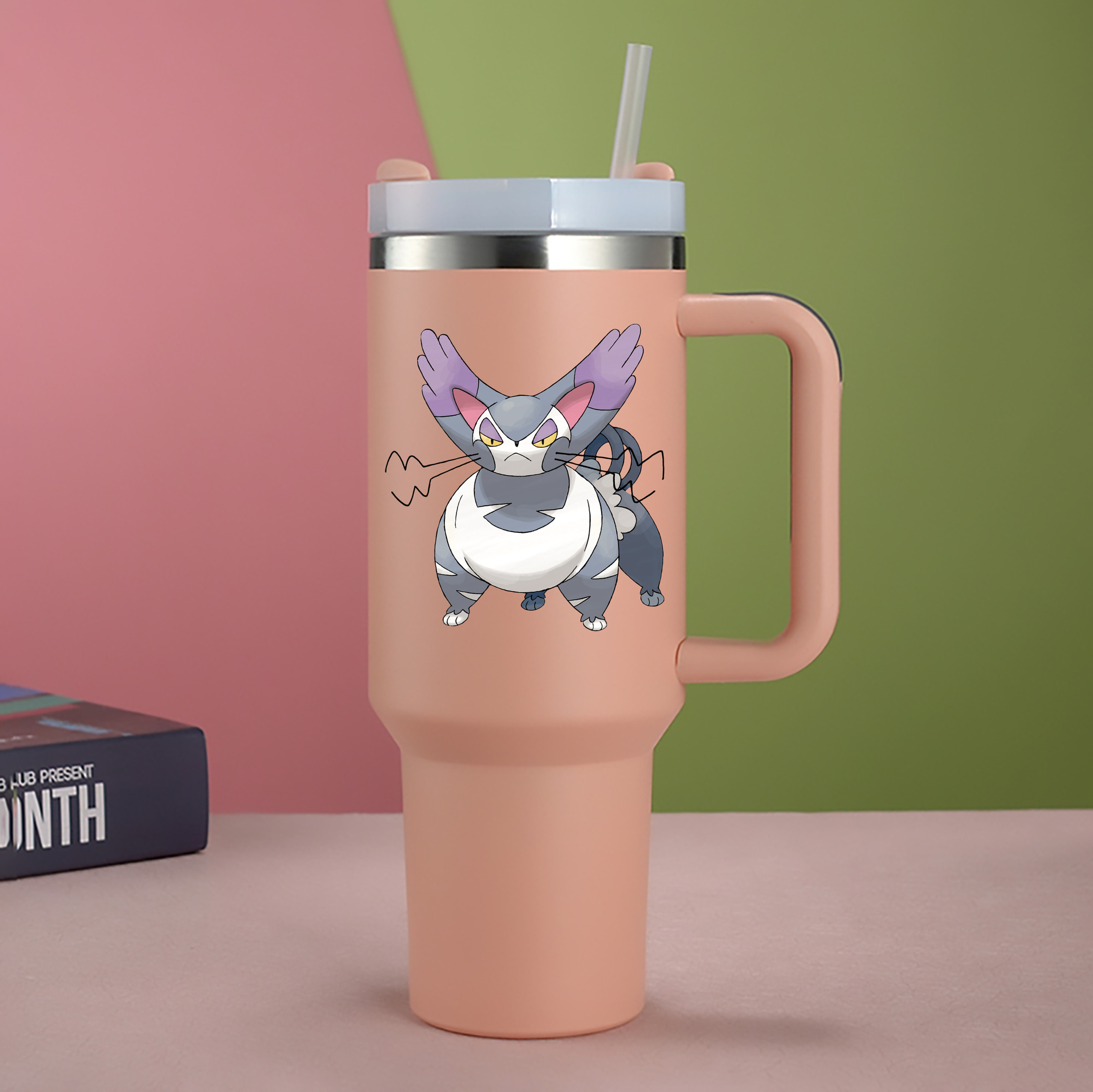 （画像用） ポケットモンスター Pokémon 1200mL車用タンブラー - クリスタルステッカー（プラスチックストロー付き）