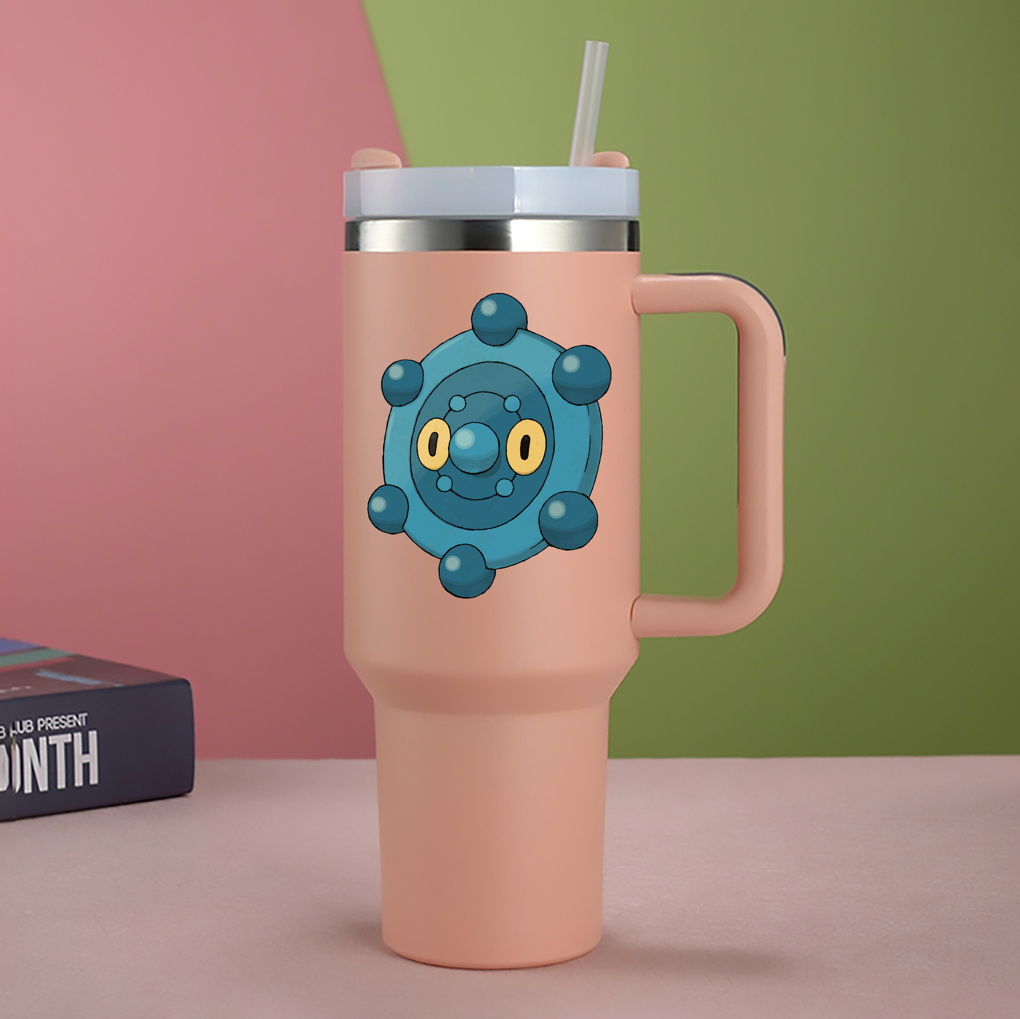 （画像用） ポケットモンスター Pokémon 1200mL車用タンブラー - クリスタルステッカー（プラスチックストロー付き）