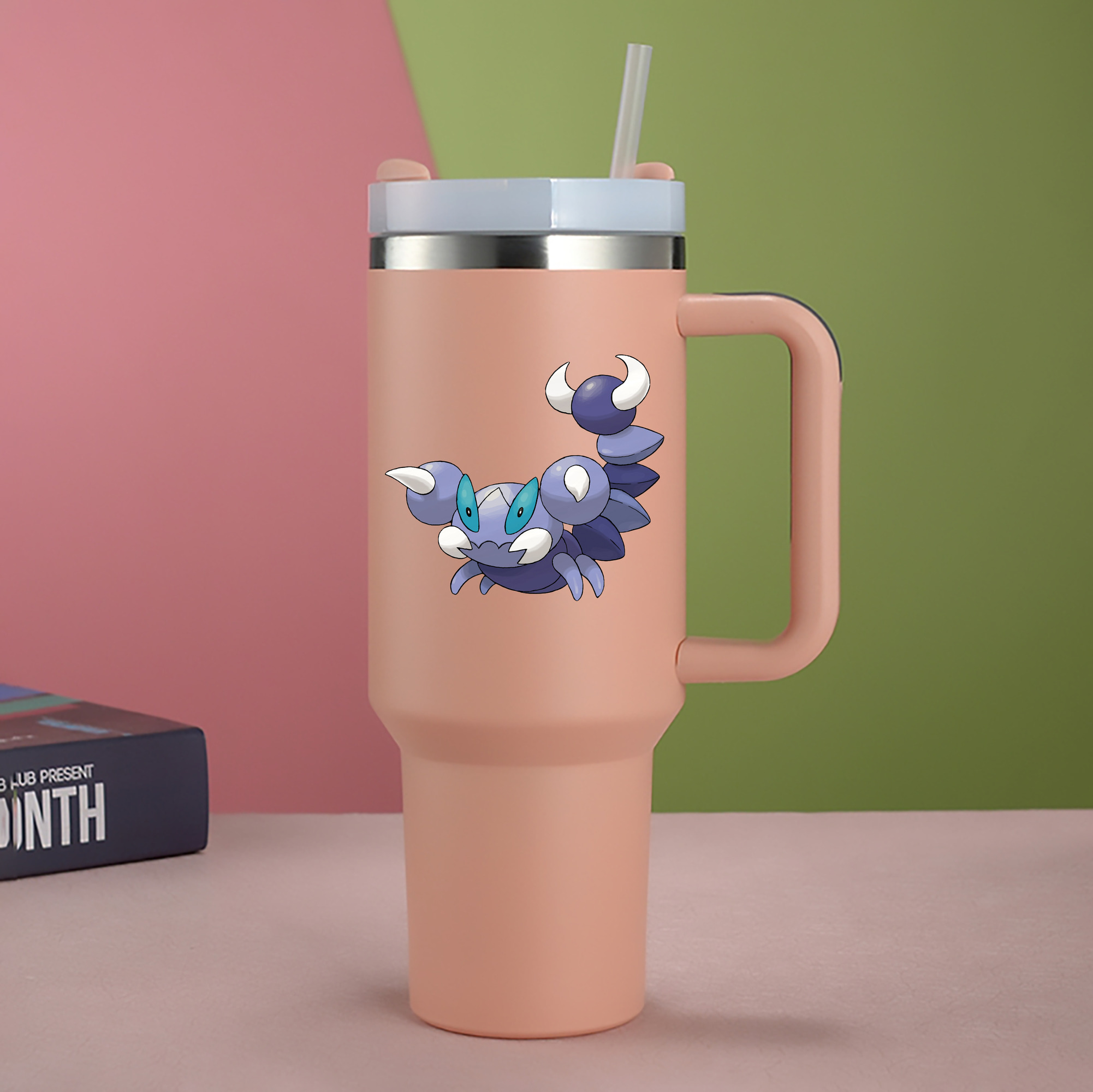 （画像用） ポケットモンスター Pokémon 1200mL車用タンブラー - クリスタルステッカー（プラスチックストロー付き）