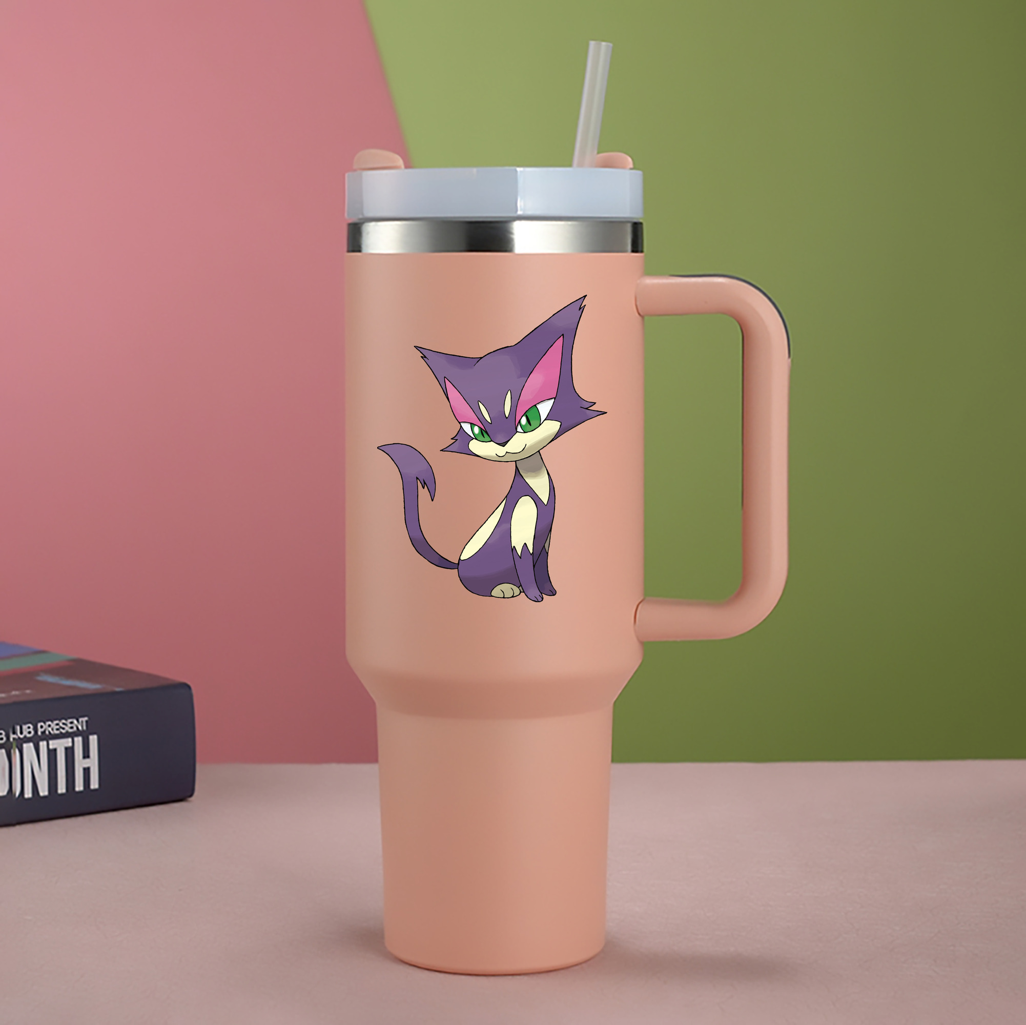 （画像用） ポケットモンスター Pokémon 1200mL車用タンブラー - クリスタルステッカー（プラスチックストロー付き）