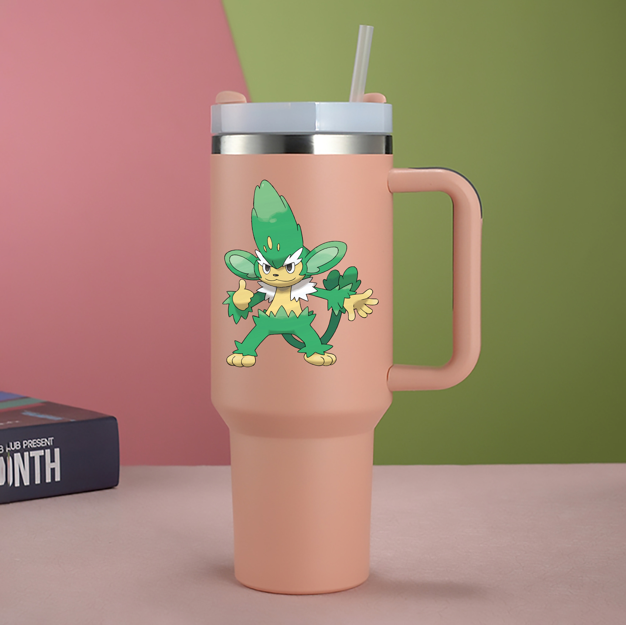 （画像用） ポケットモンスター Pokémon 1200mL車用タンブラー - クリスタルステッカー（プラスチックストロー付き）