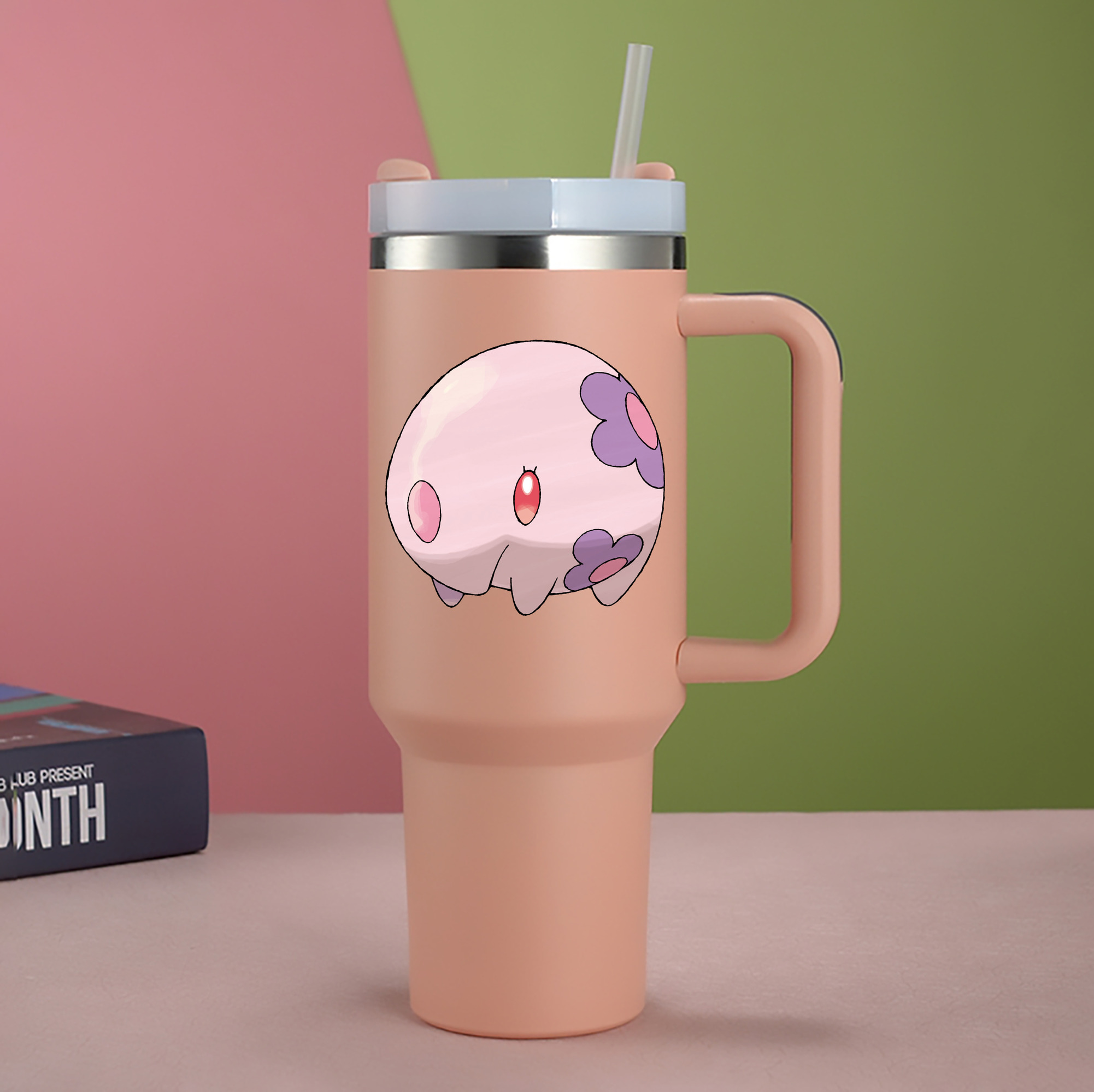（画像用） ポケットモンスター Pokémon 1200mL車用タンブラー - クリスタルステッカー（プラスチックストロー付き）
