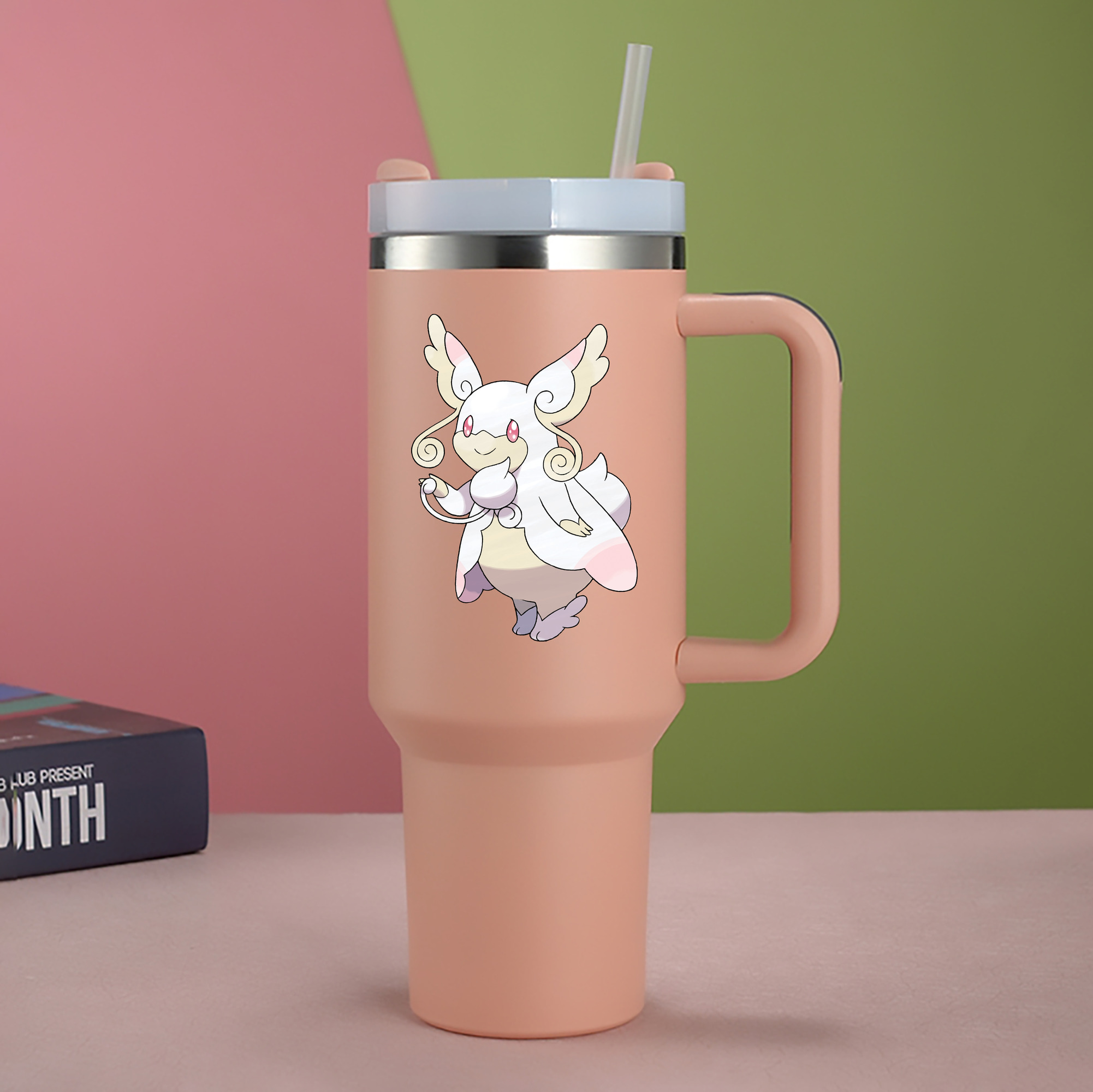 （画像用） ポケットモンスター Pokémon 1200mL車用タンブラー - クリスタルステッカー（プラスチックストロー付き）