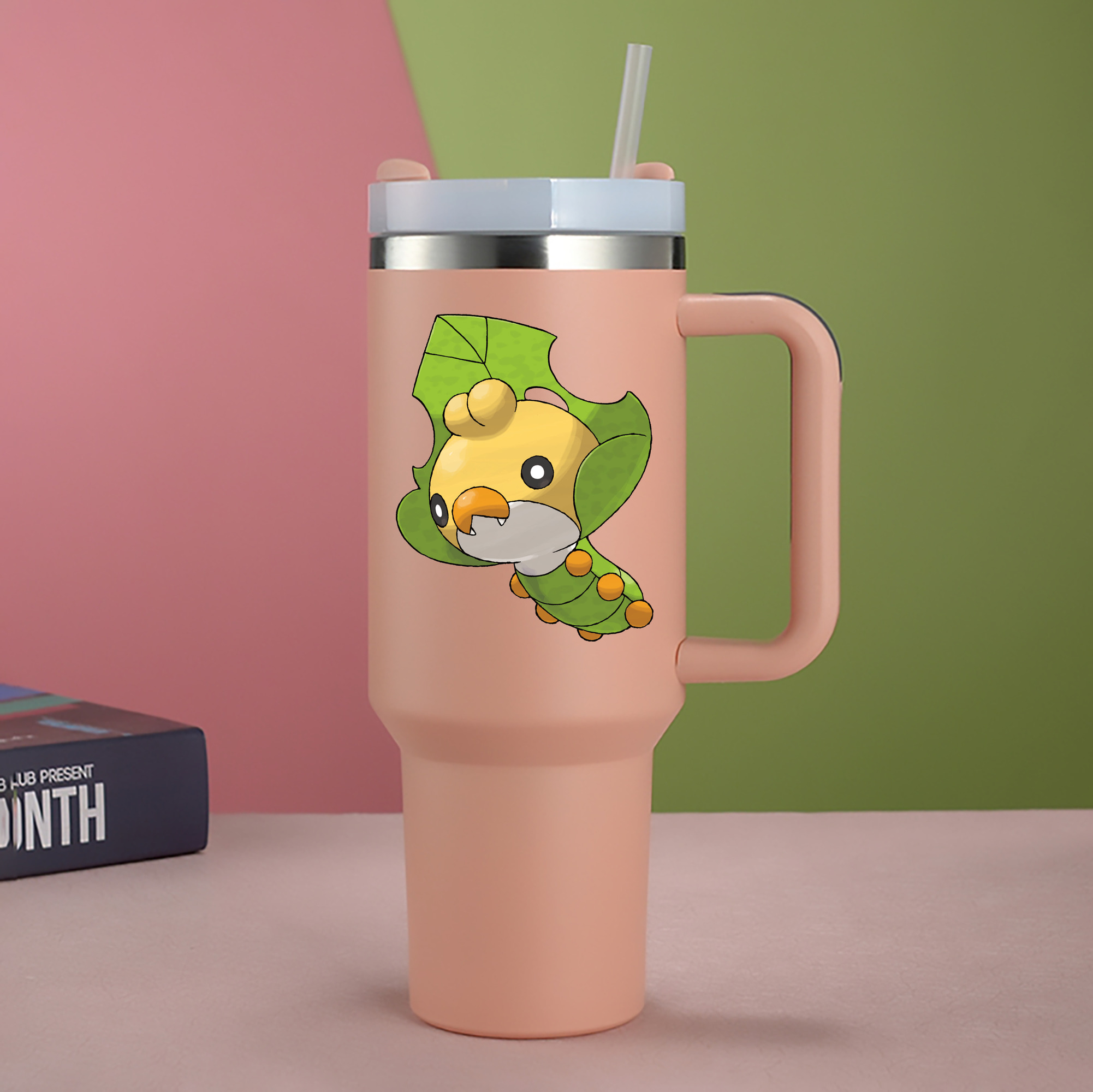 （画像用） ポケットモンスター Pokémon 1200mL車用タンブラー - クリスタルステッカー（プラスチックストロー付き）