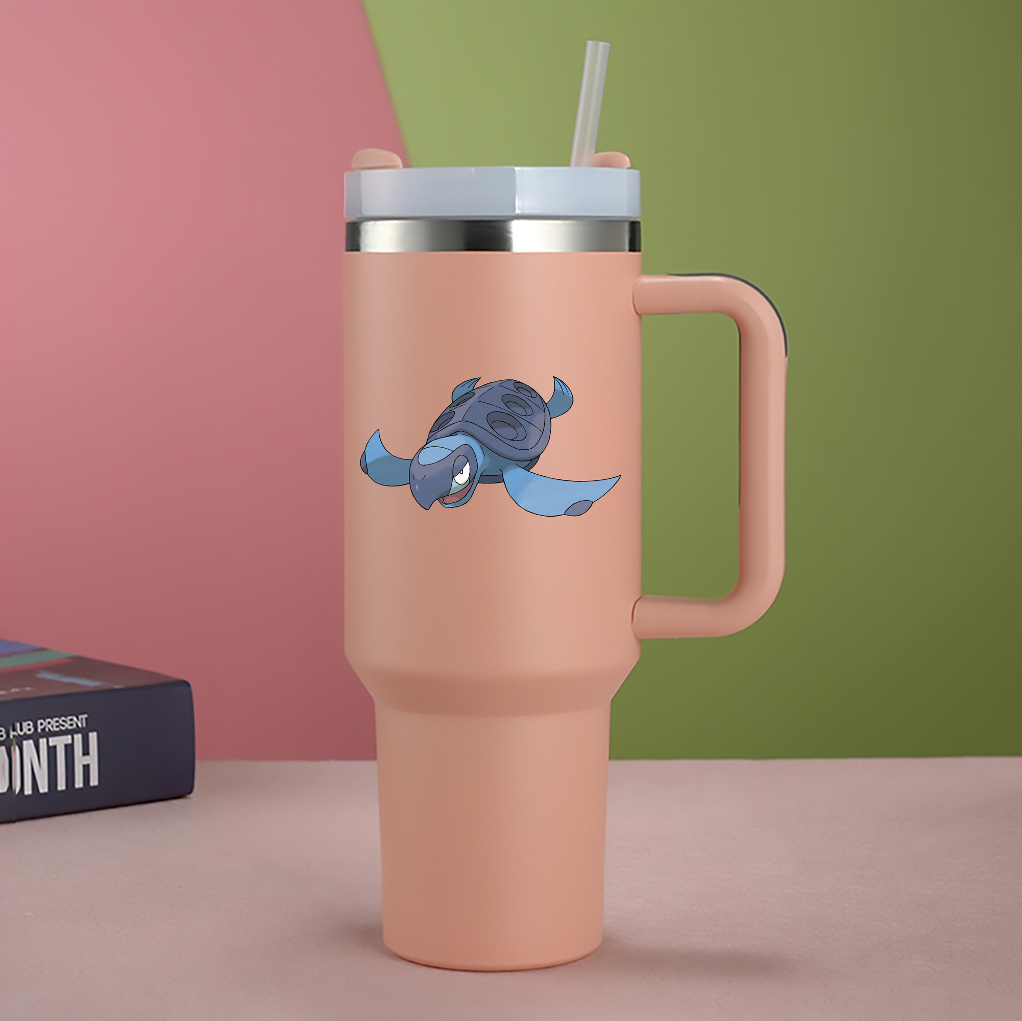 （画像用） ポケットモンスター Pokémon 1200mL車用タンブラー - クリスタルステッカー（プラスチックストロー付き）