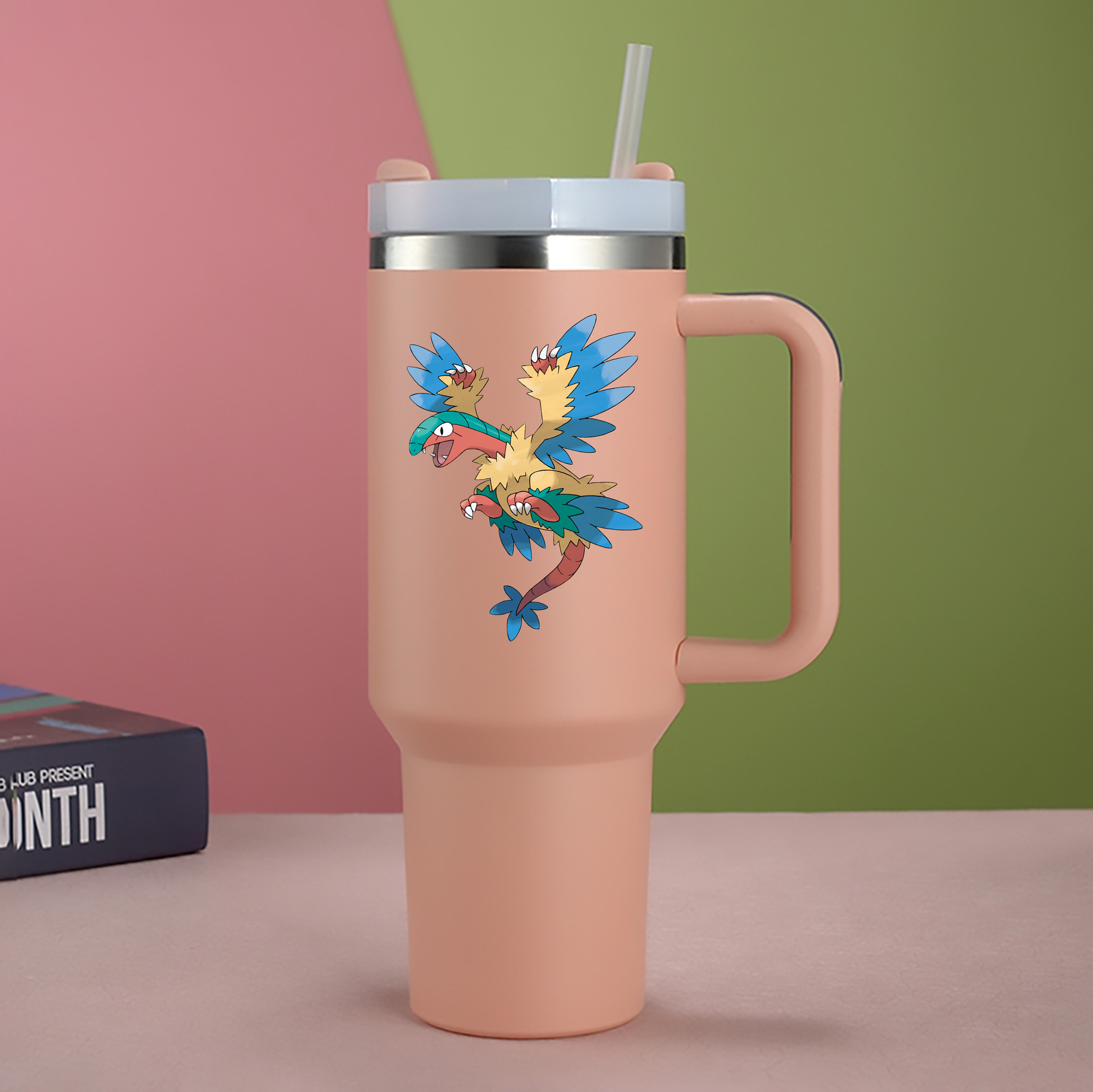 （画像用） ポケットモンスター Pokémon 1200mL車用タンブラー - クリスタルステッカー（プラスチックストロー付き）