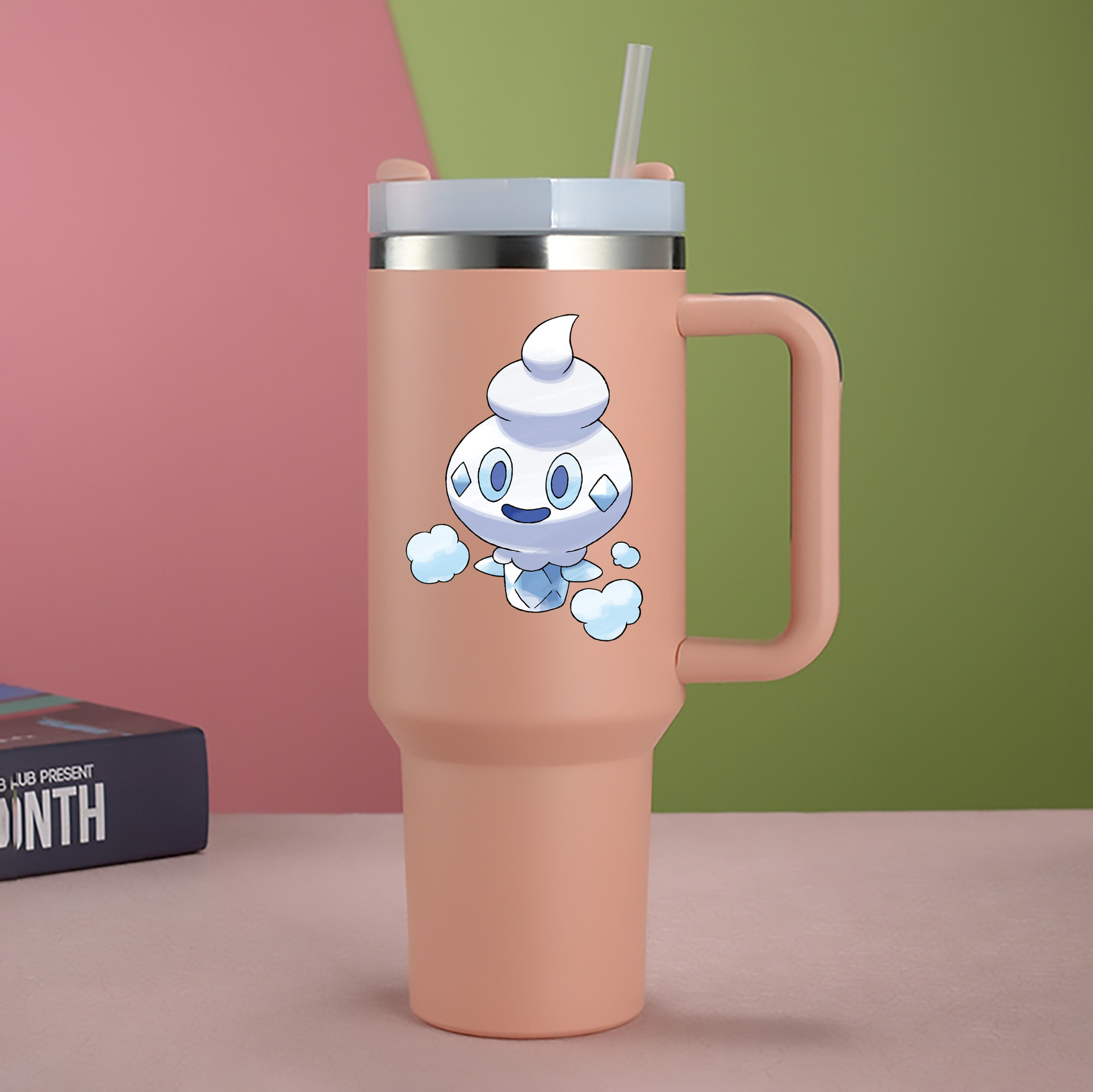 （画像用） ポケットモンスター Pokémon 1200mL車用タンブラー - クリスタルステッカー（プラスチックストロー付き）