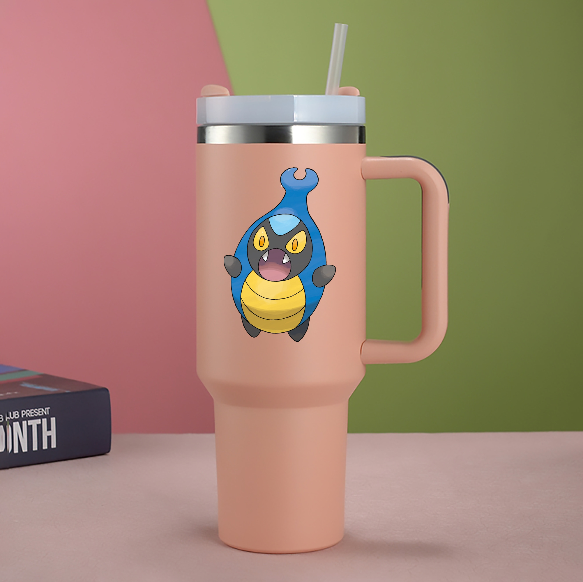 （画像用） ポケットモンスター Pokémon 1200mL車用タンブラー - クリスタルステッカー（プラスチックストロー付き）