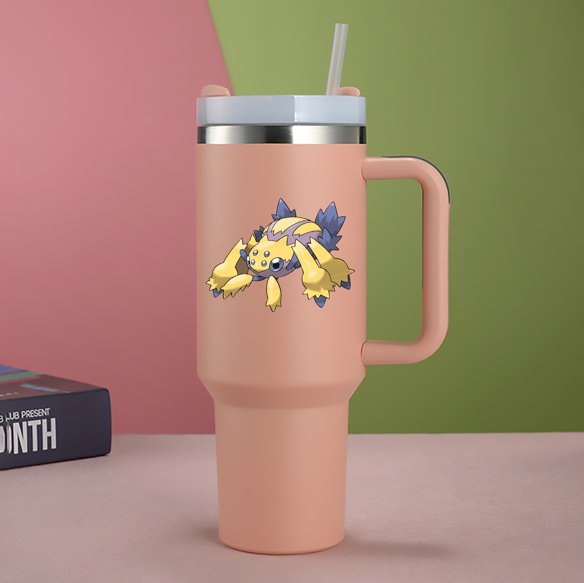 （画像用） ポケットモンスター Pokémon 1200mL車用タンブラー - クリスタルステッカー（プラスチックストロー付き）