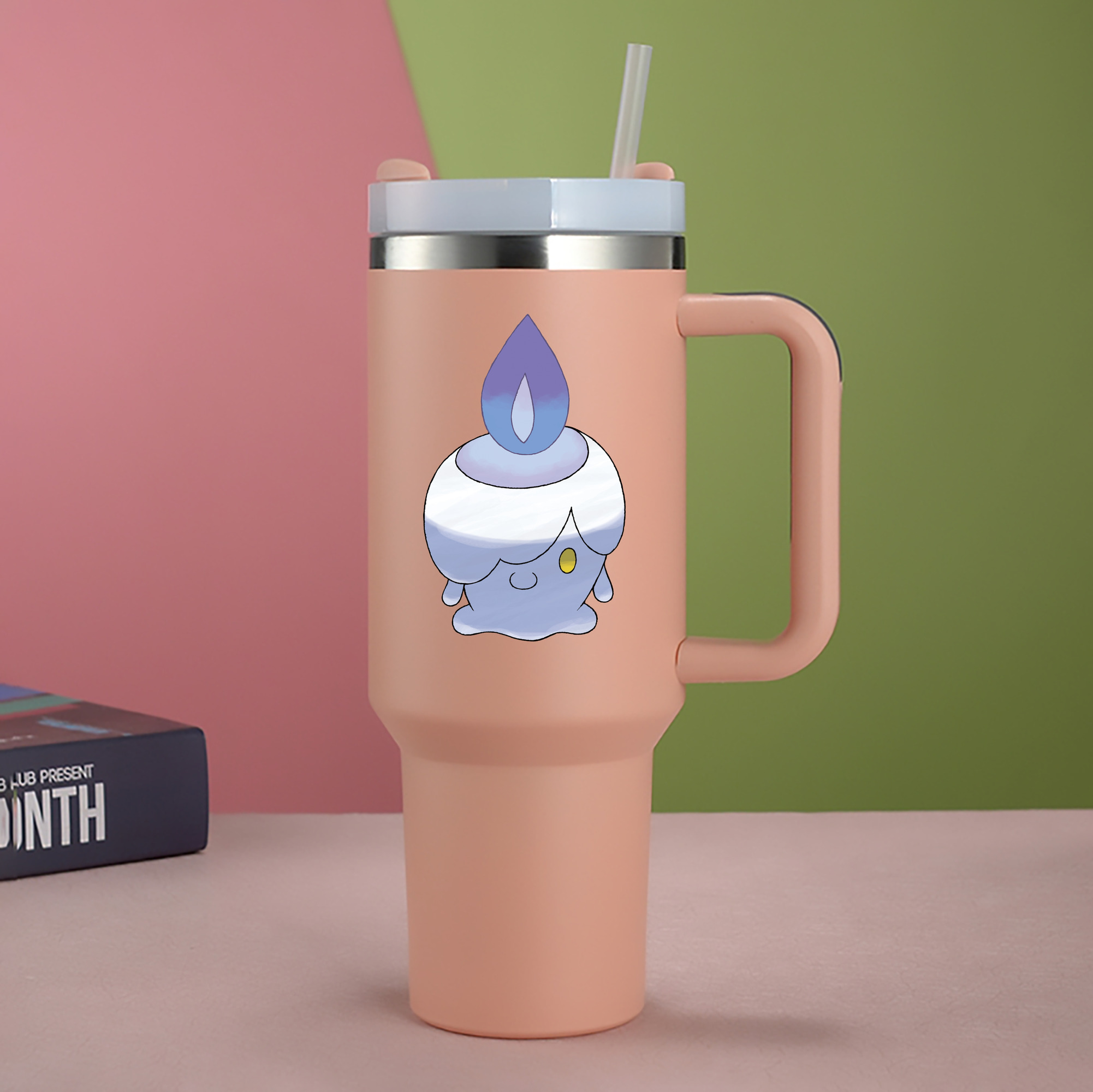 （画像用） ポケットモンスター Pokémon 1200mL車用タンブラー - クリスタルステッカー（プラスチックストロー付き）
